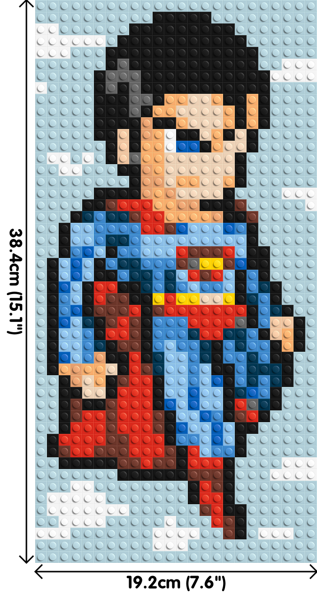 Superman - Brick Art Mosaic Kit 1x2 dimensions