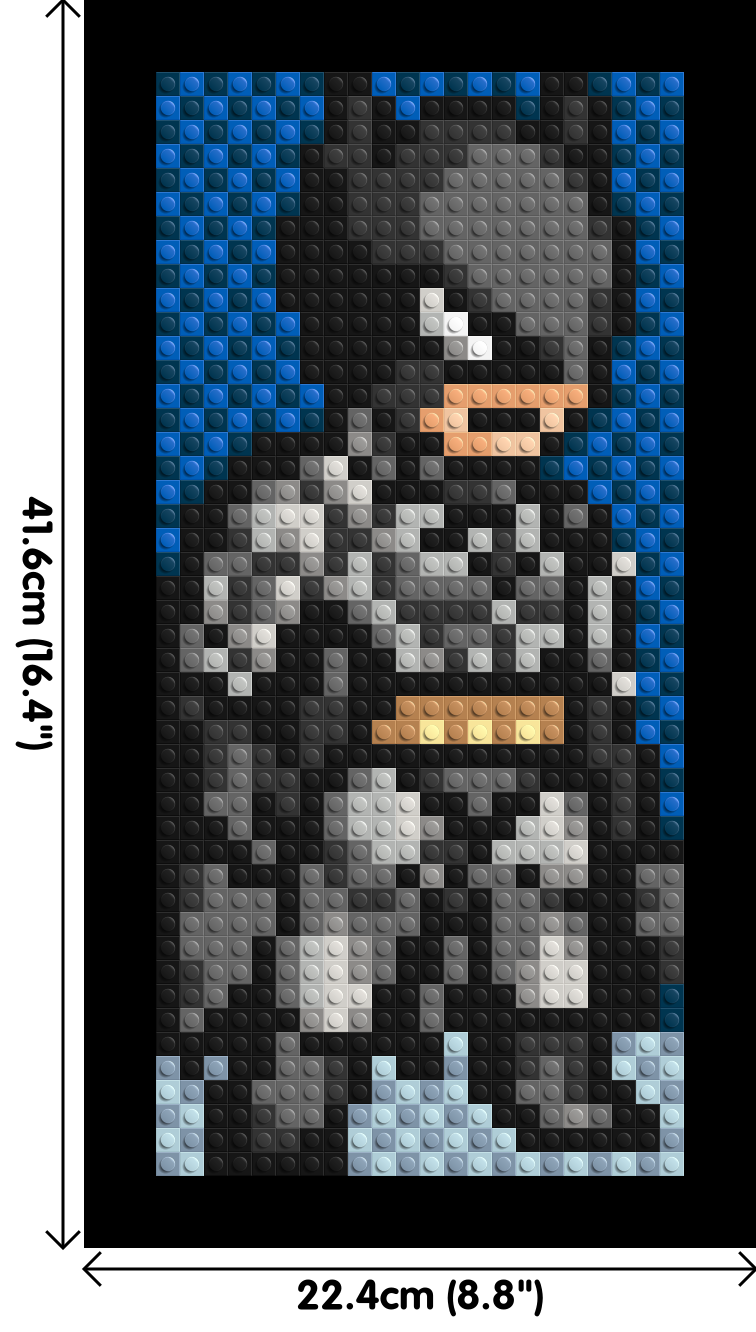 Batman #2 - Brick Art Mosaic Kit 1x2 dimensions with frame