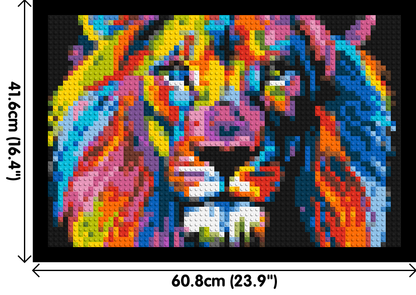 Lion Colourful Pop Art - Brick Art Mosaic Kit 3x2 large