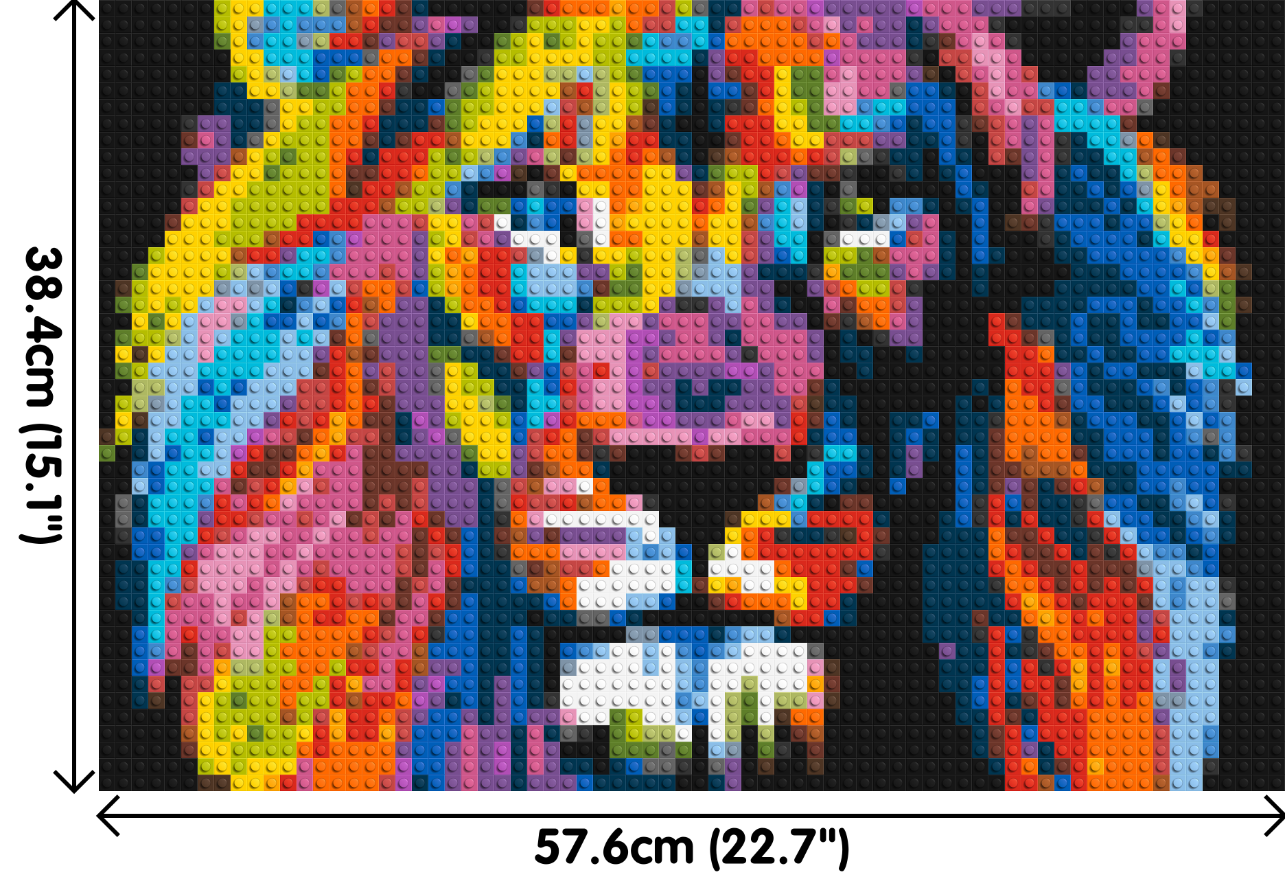 Lion Colourful Pop Art - Brick Art Mosaic Kit 3x2 dimensions