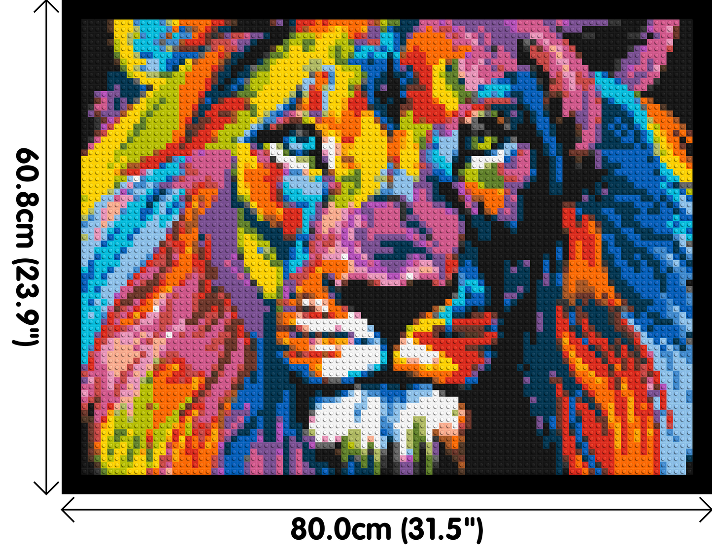Lion Colourful Pop Art - Brick Art Mosaic Kit 4x3 large