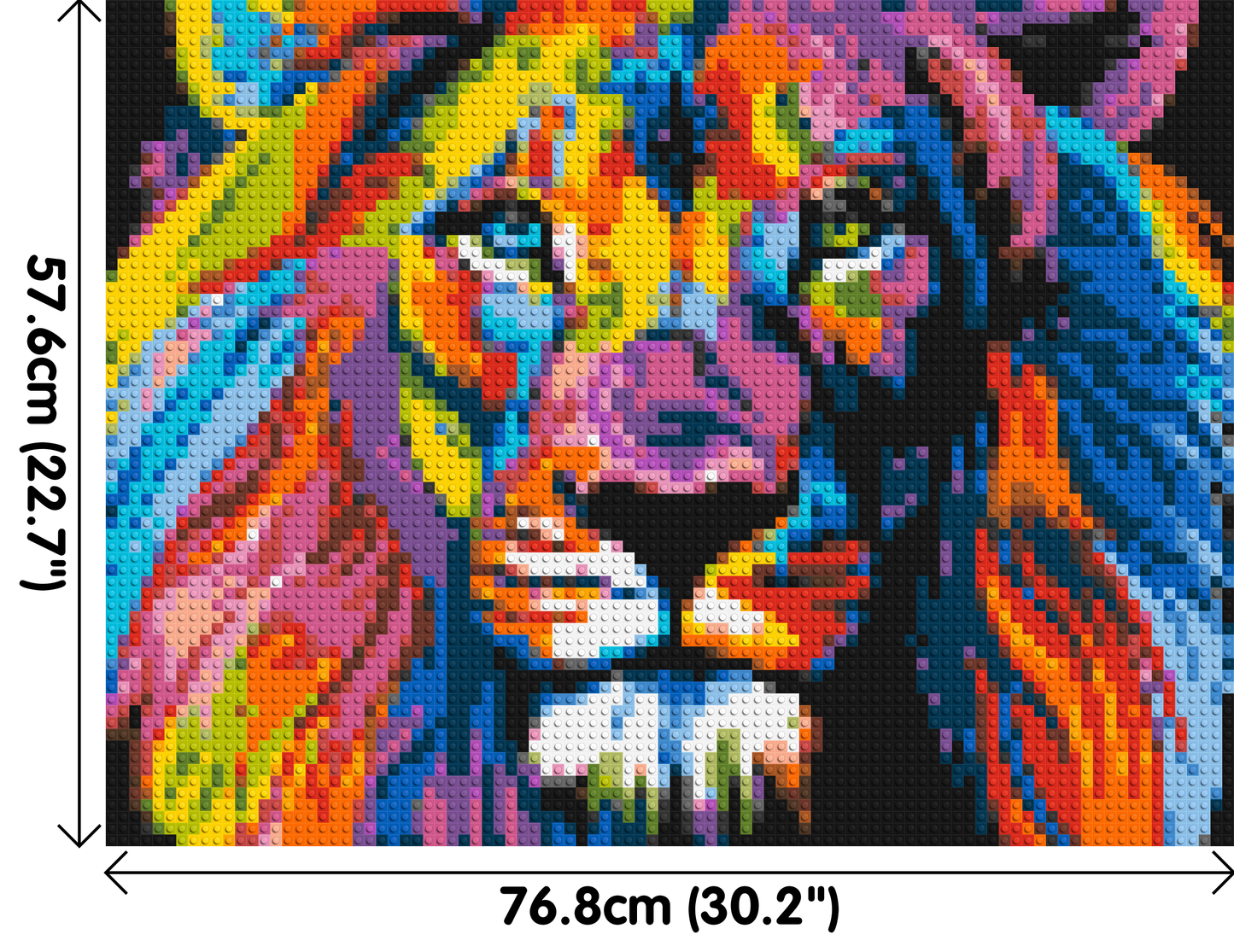 Lion Colourful Pop Art - Brick Art Mosaic Kit 4x3 large