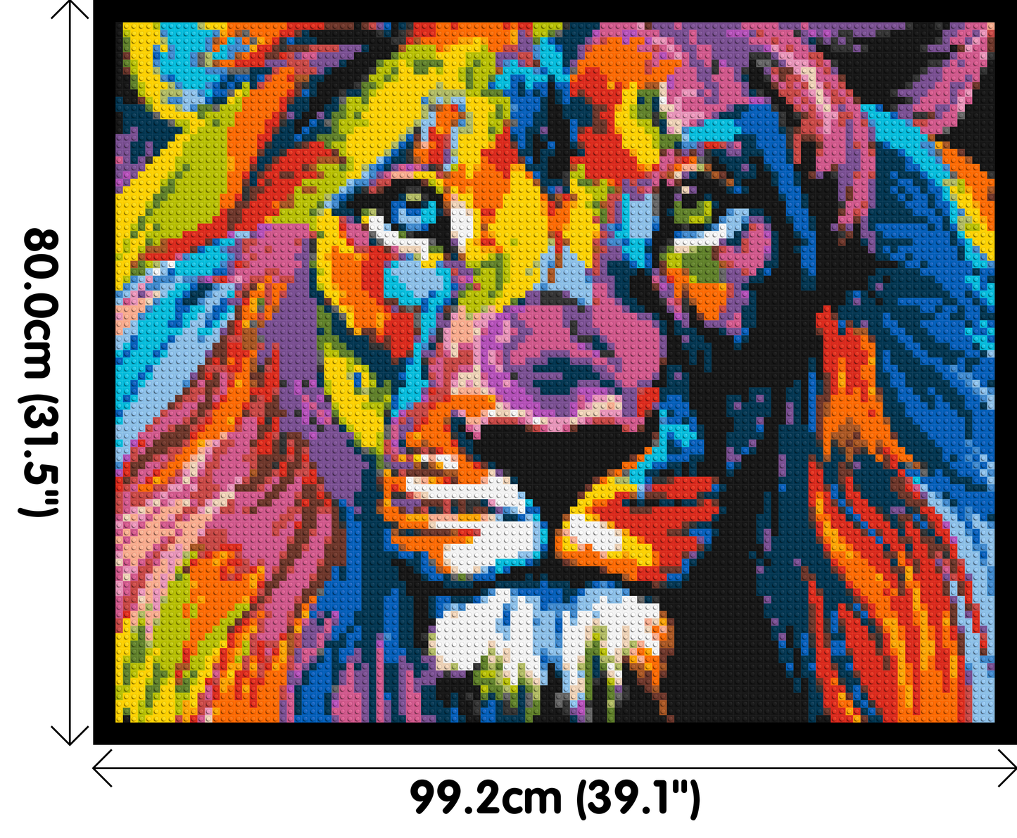 Lion Colourful Pop Art - Brick Art Mosaic Kit 5x4 large