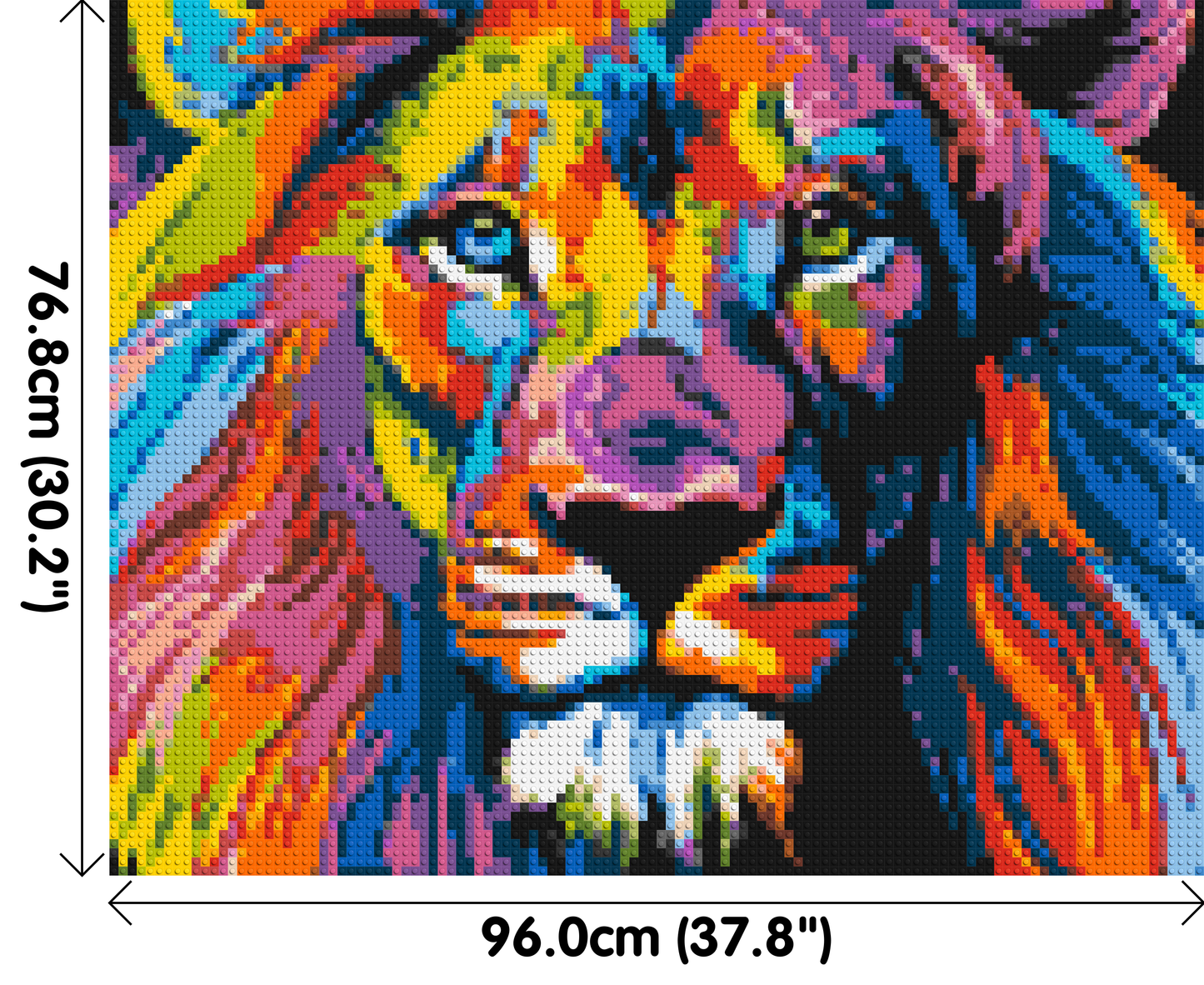Lion Colourful Pop Art - Brick Art Mosaic Kit 5x4 large