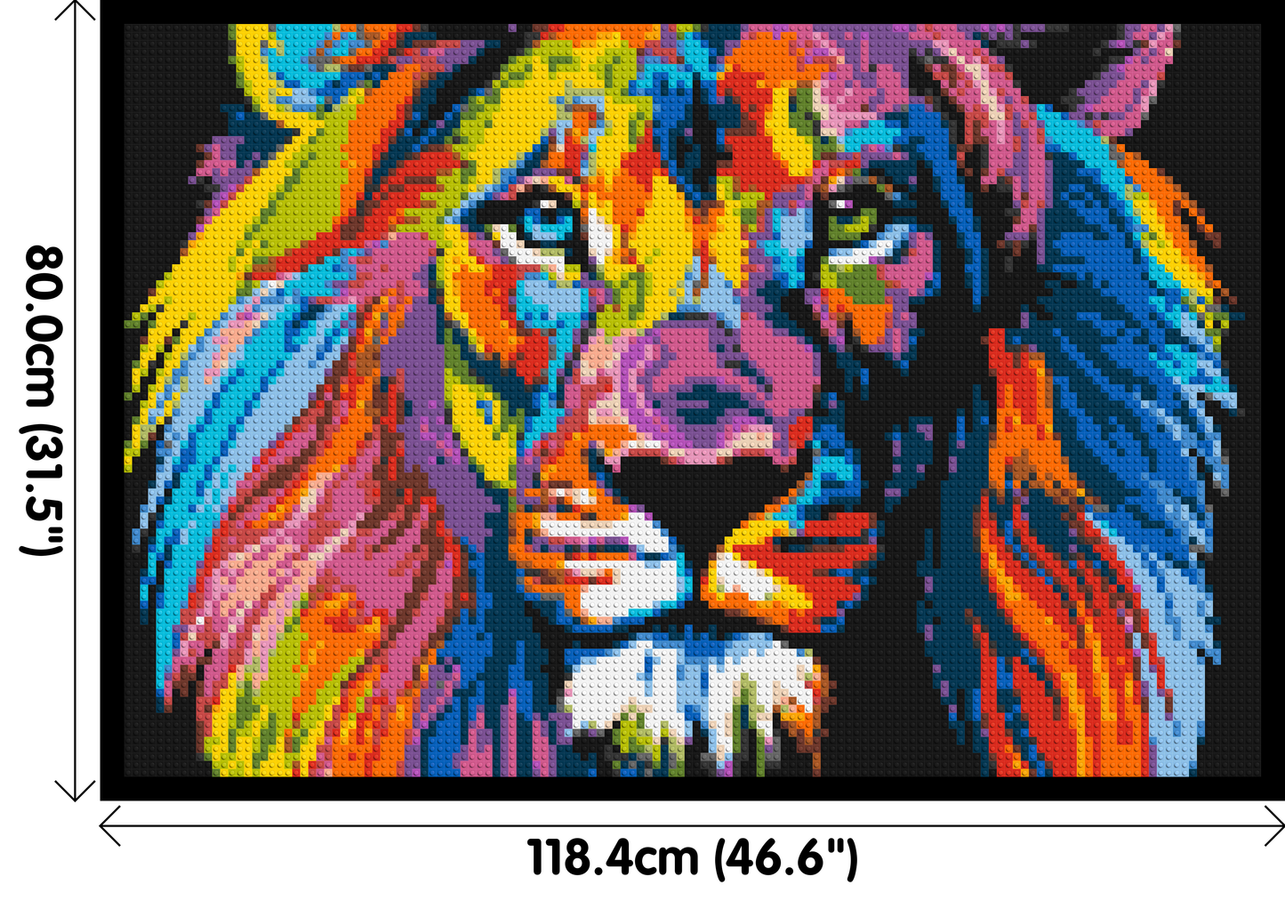 Lion Colourful Pop Art - Brick Art Mosaic Kit 6x4 large