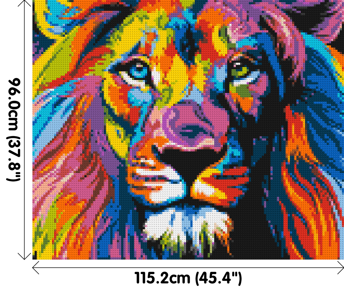 Lion Colourful Pop Art - Brick Art Mosaic Kit 6x5 large