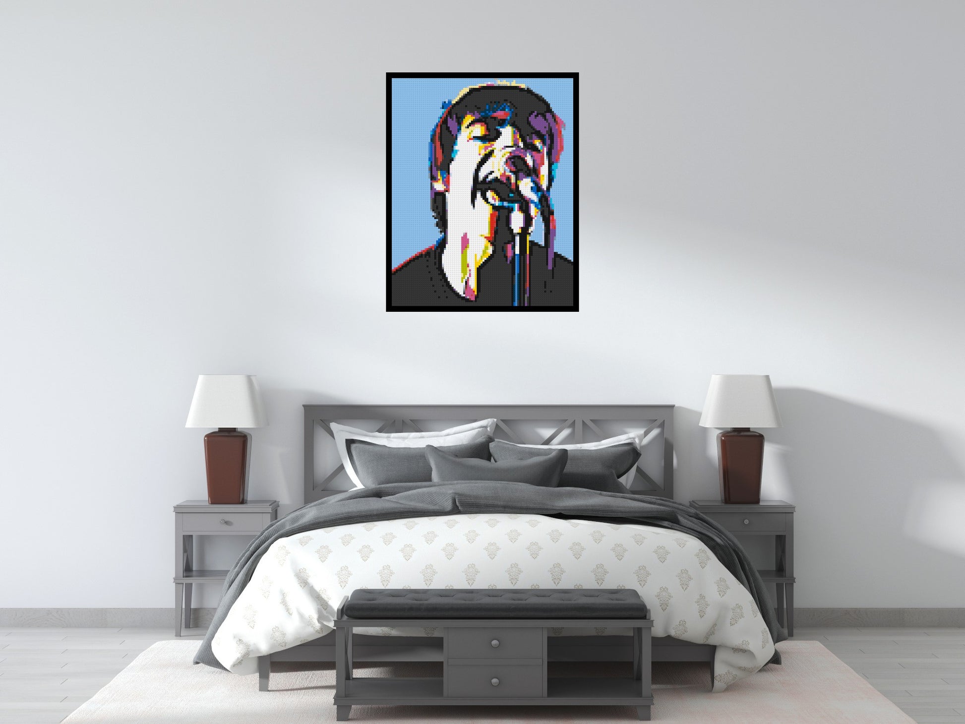 Liam Gallagher (Oasis) - Brick Art Mosaic Kit 4x5 scene with frame