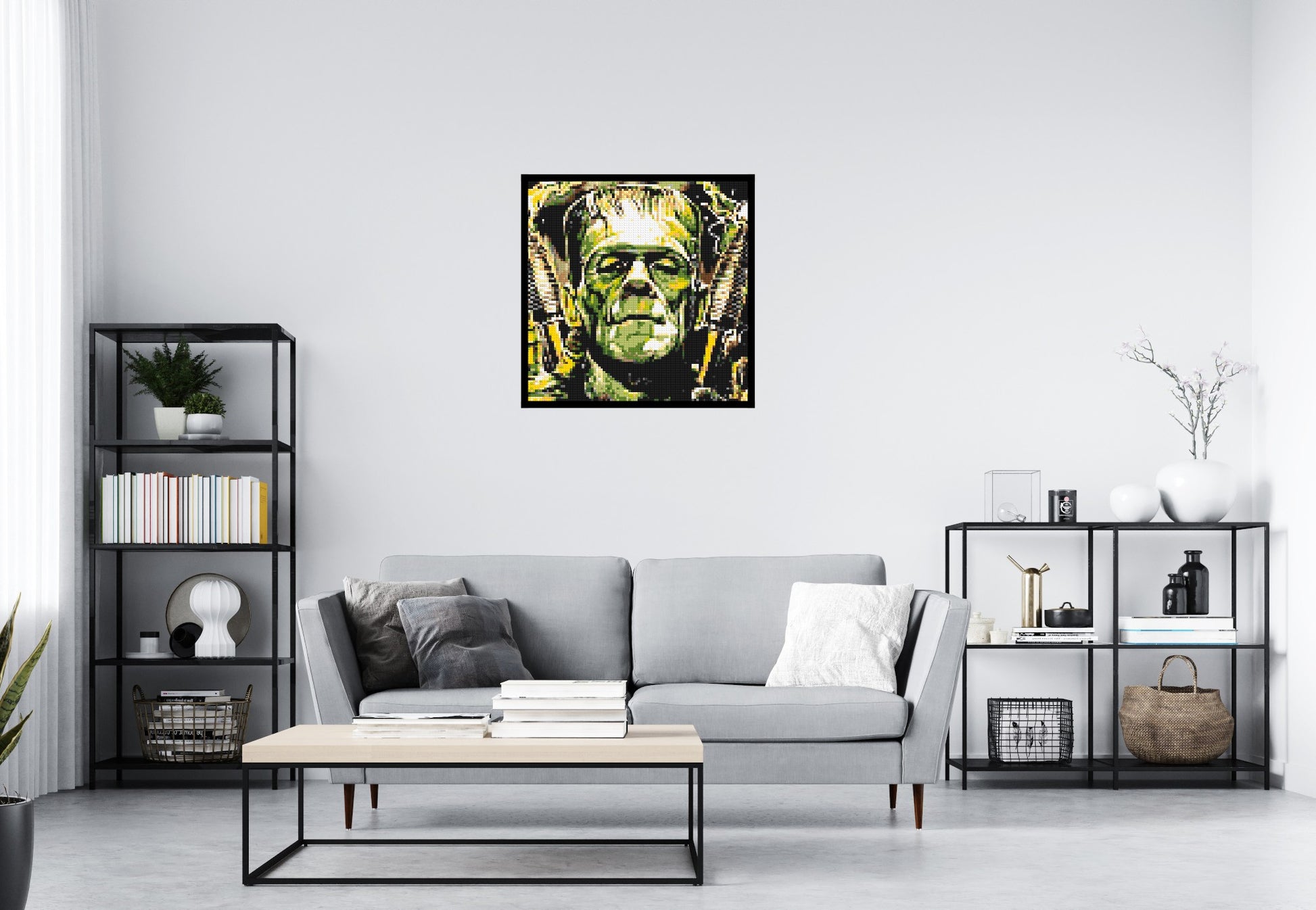Frankenstein (Boris Karloff) - Brick Art Mosaic Kit 4x4 scene with frame