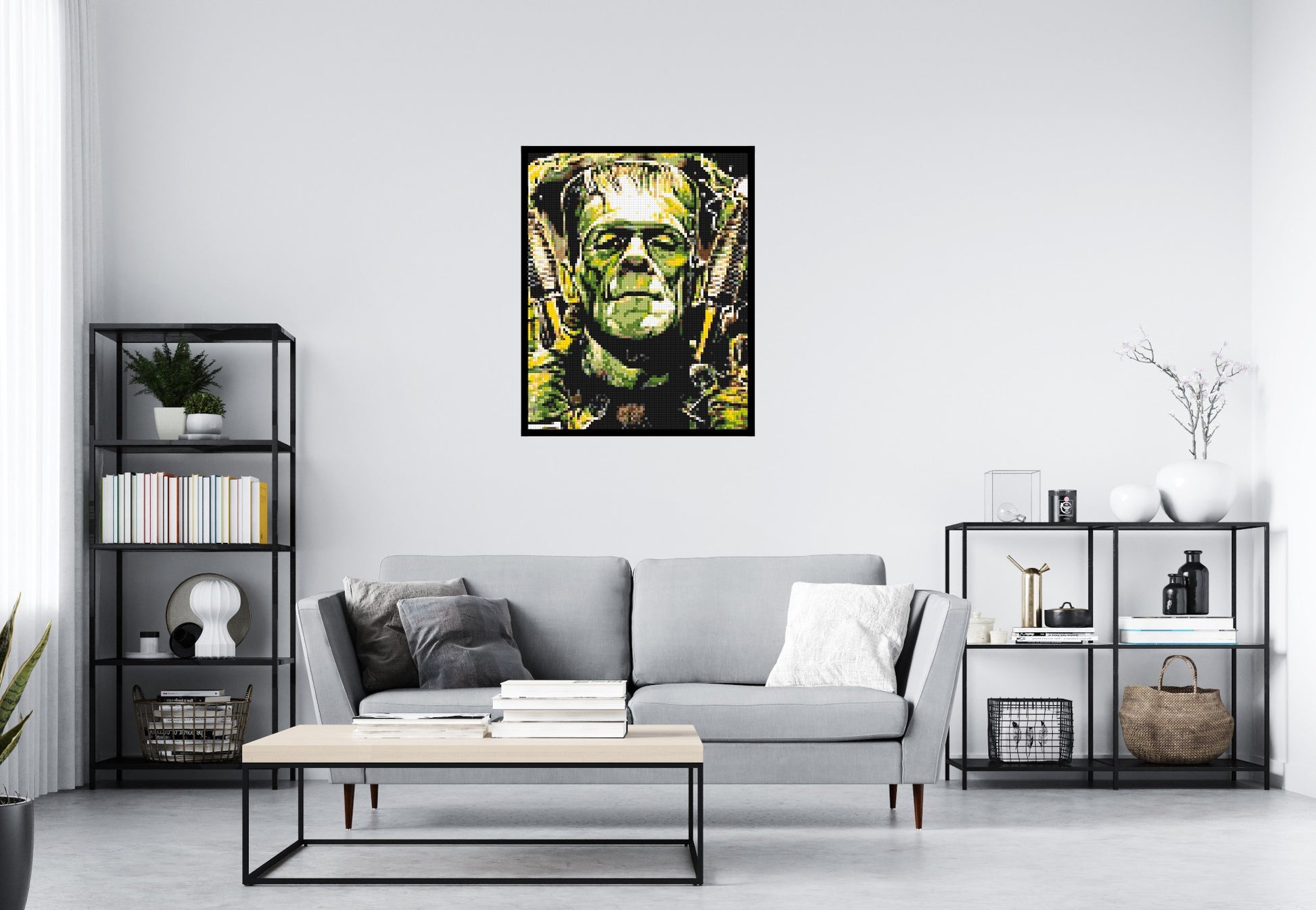 Frankenstein (Boris Karloff) - Brick Art Mosaic Kit 4x5 scene with frame