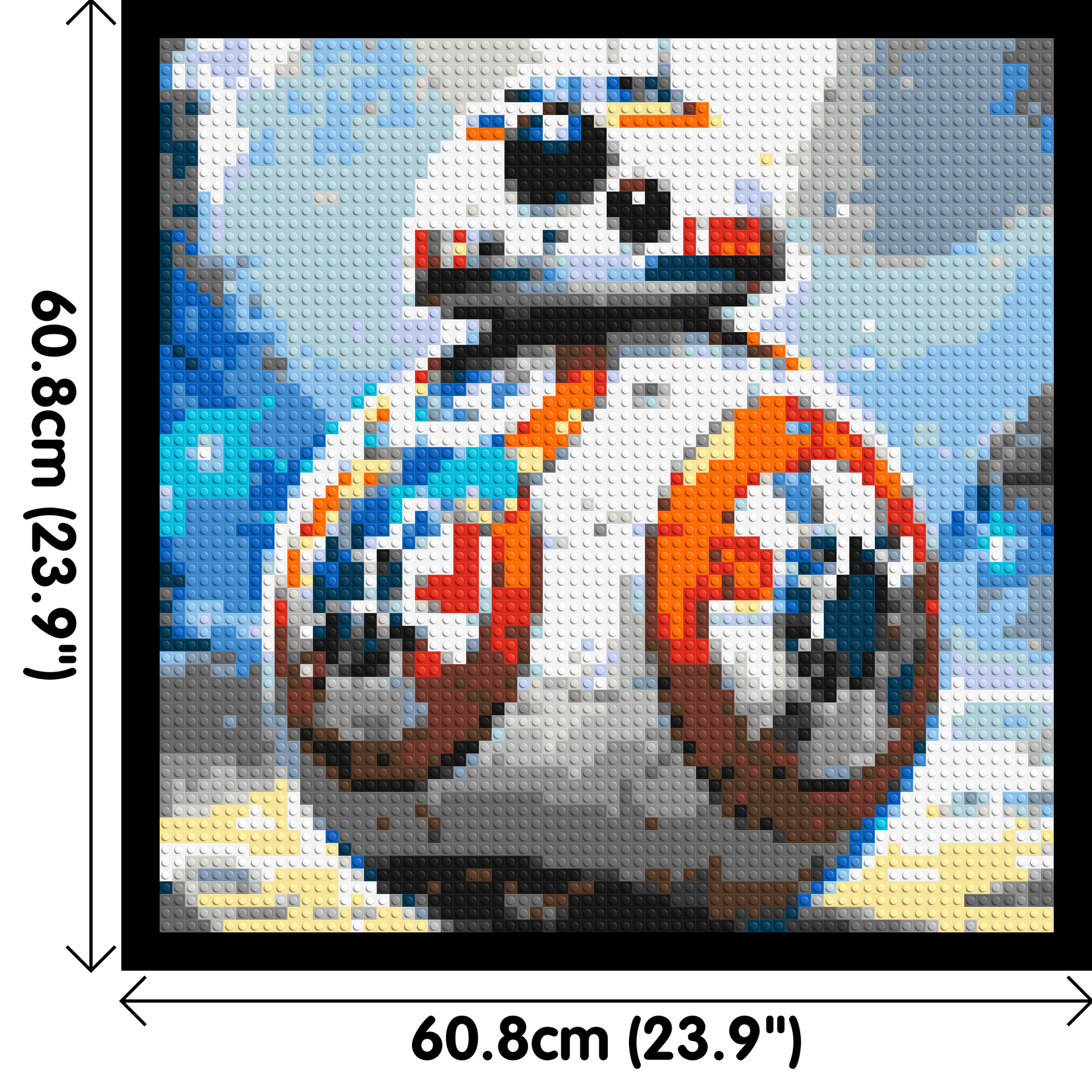 BB-8 - Star Wars - Brick Art Mosaic Kit 3x3 dimensions with frame