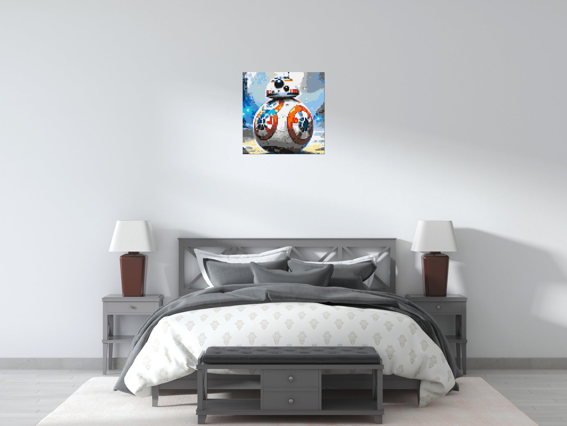 BB-8 - Star Wars - Brick Art Mosaic Kit 3x3 scene