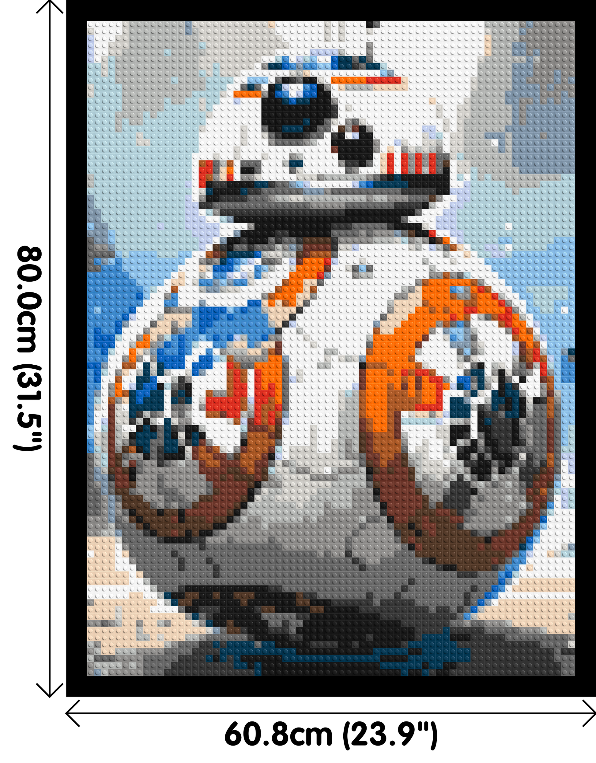 BB-8 - Star Wars - Brick Art Mosaic Kit 3x4 dimensions with frame
