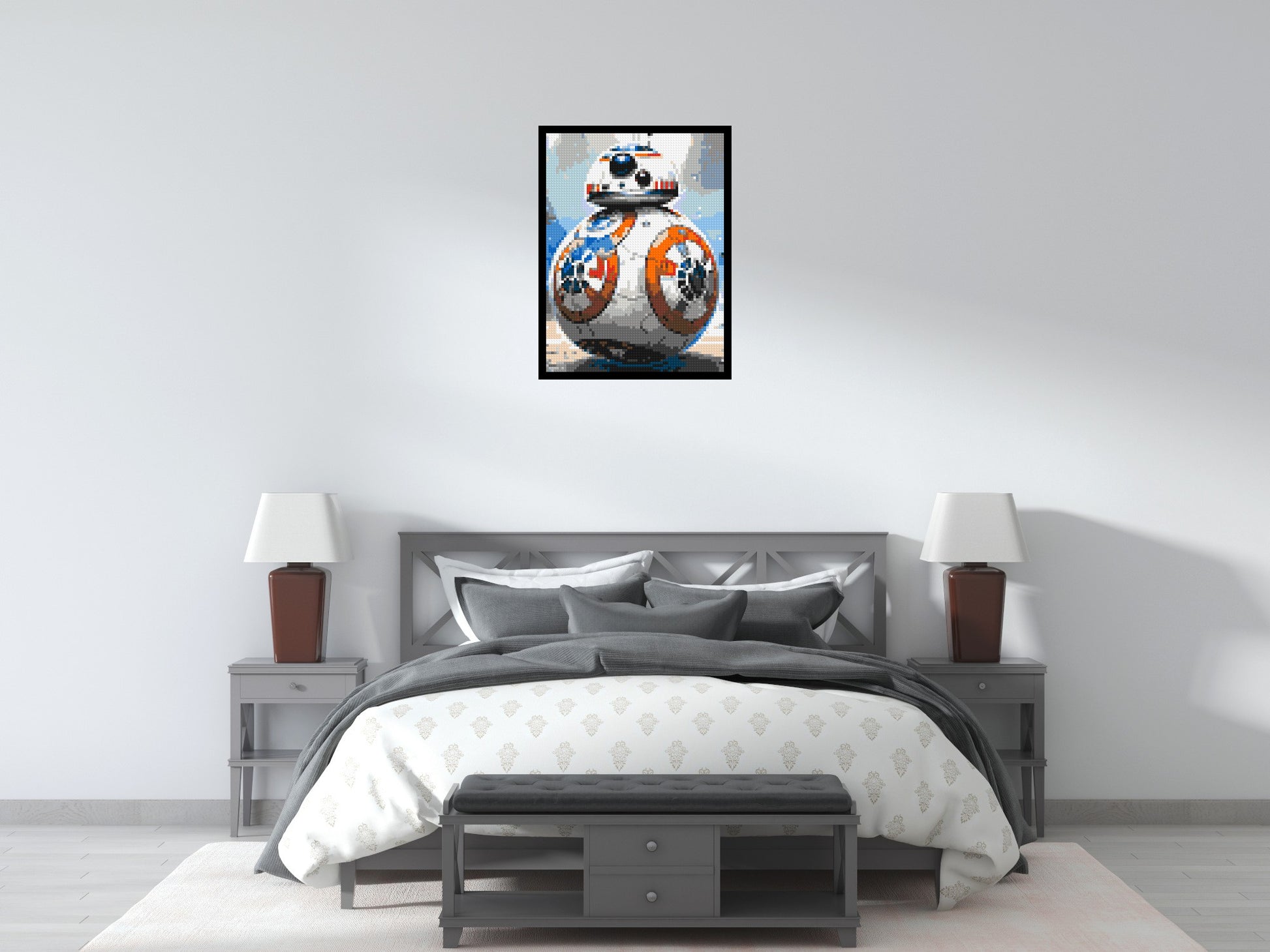 BB-8 - Star Wars - Brick Art Mosaic Kit 3x4 scene with frame