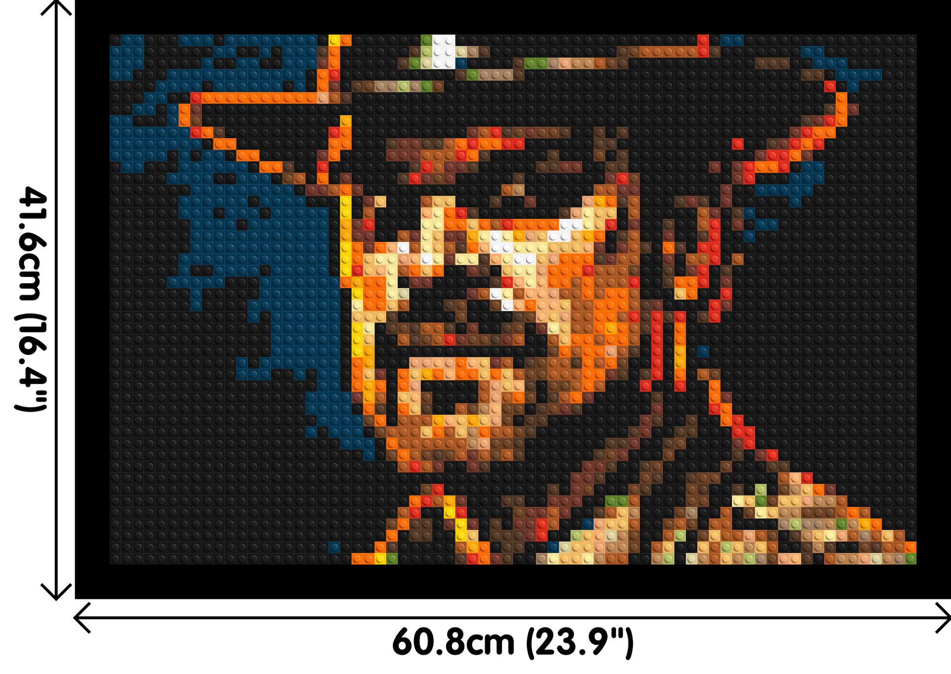 Jim Hopper - Stranger Things - Brick Art Mosaic Kit 3x2 dimensions with frame