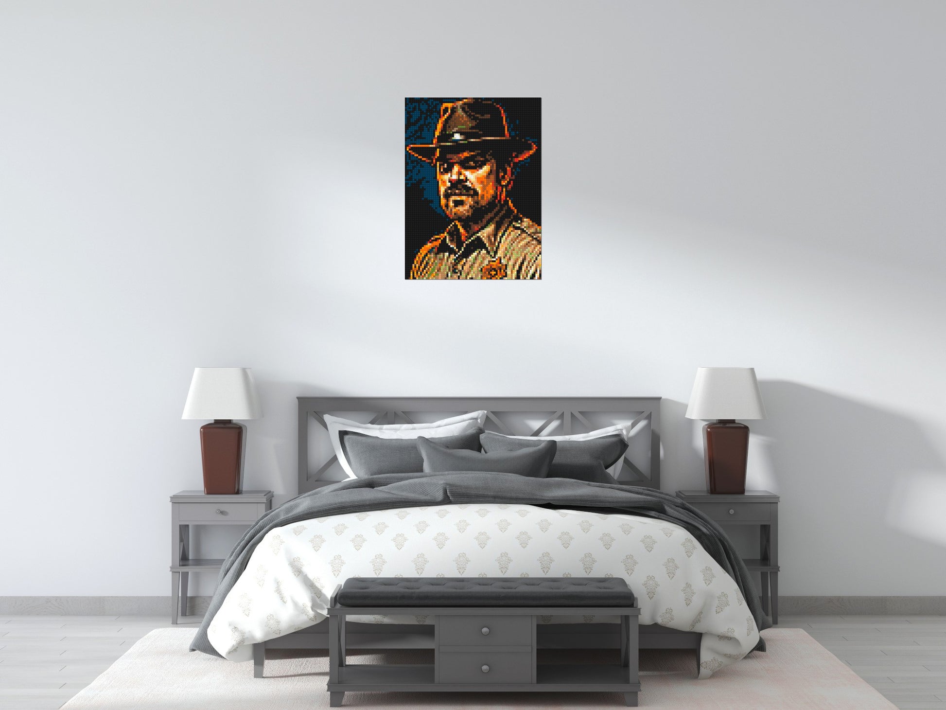 Jim Hopper - Stranger Things - Brick Art Mosaic Kit 3x4 scene