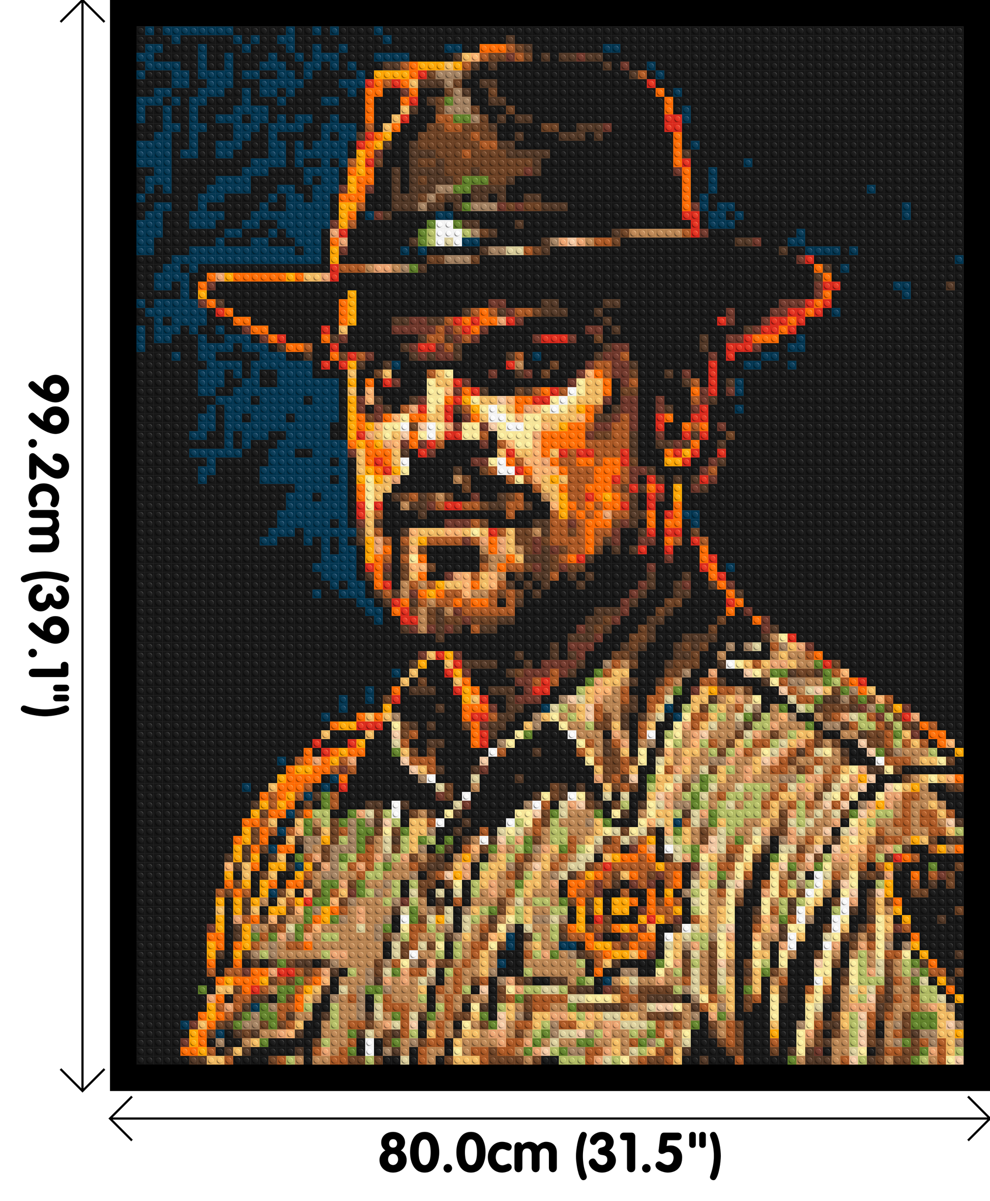 Jim Hopper - Stranger Things - Brick Art Mosaic Kit 4x5 dimensions with frame