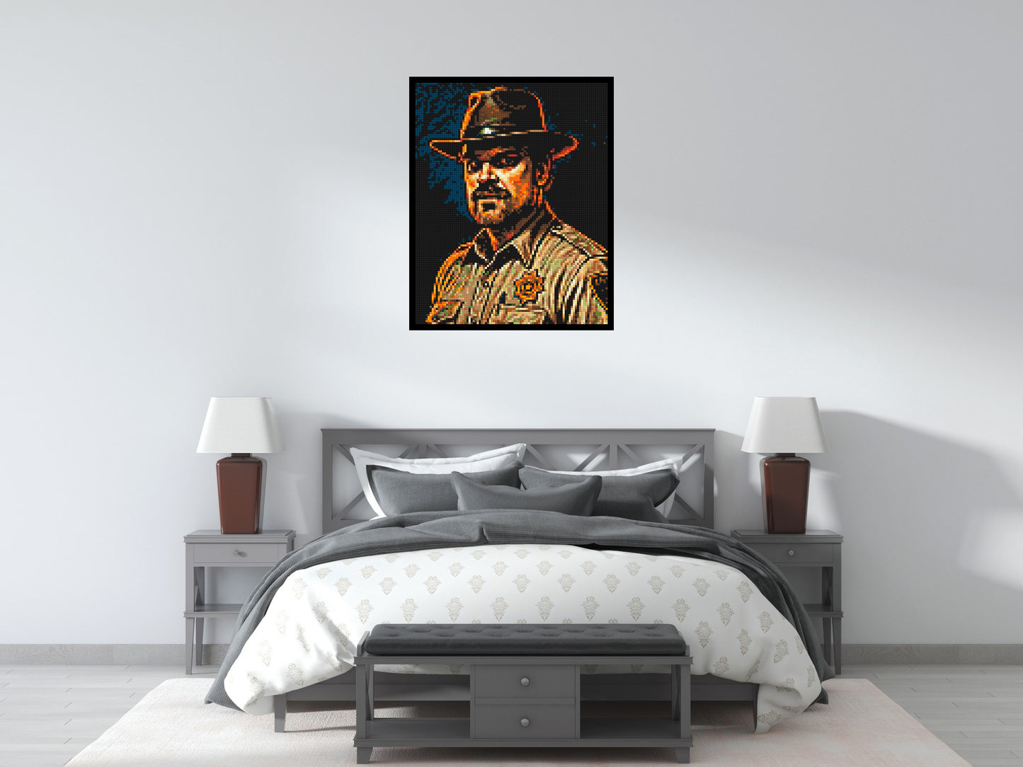 Jim Hopper - Stranger Things - Brick Art Mosaic Kit 4x5 large
