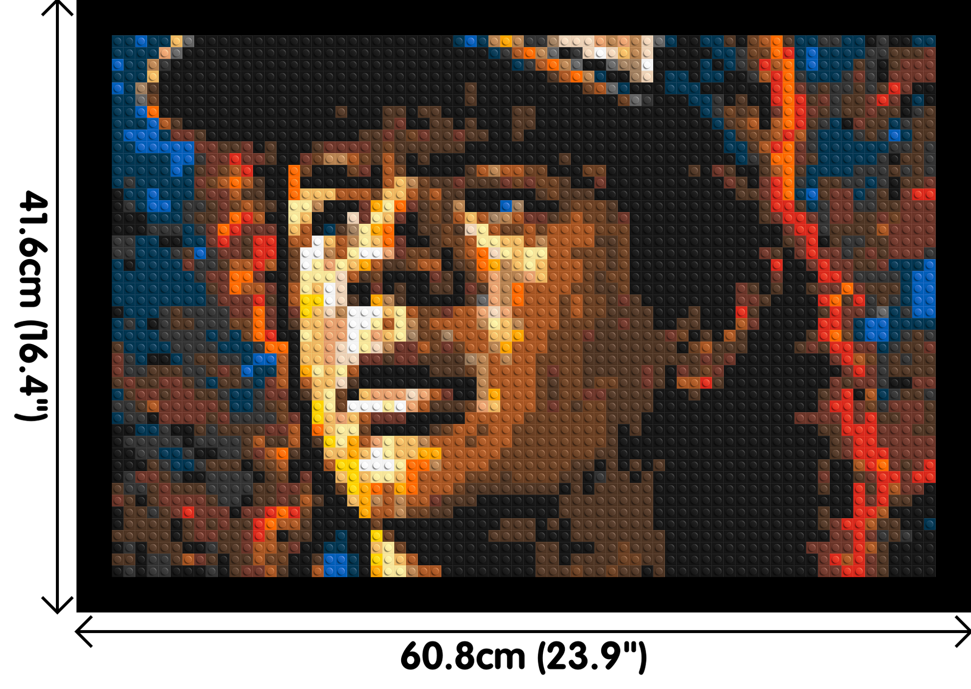 Dustin Henderson - Stranger Things - Brick Art Mosaic Kit 3x2 dimensions with frame