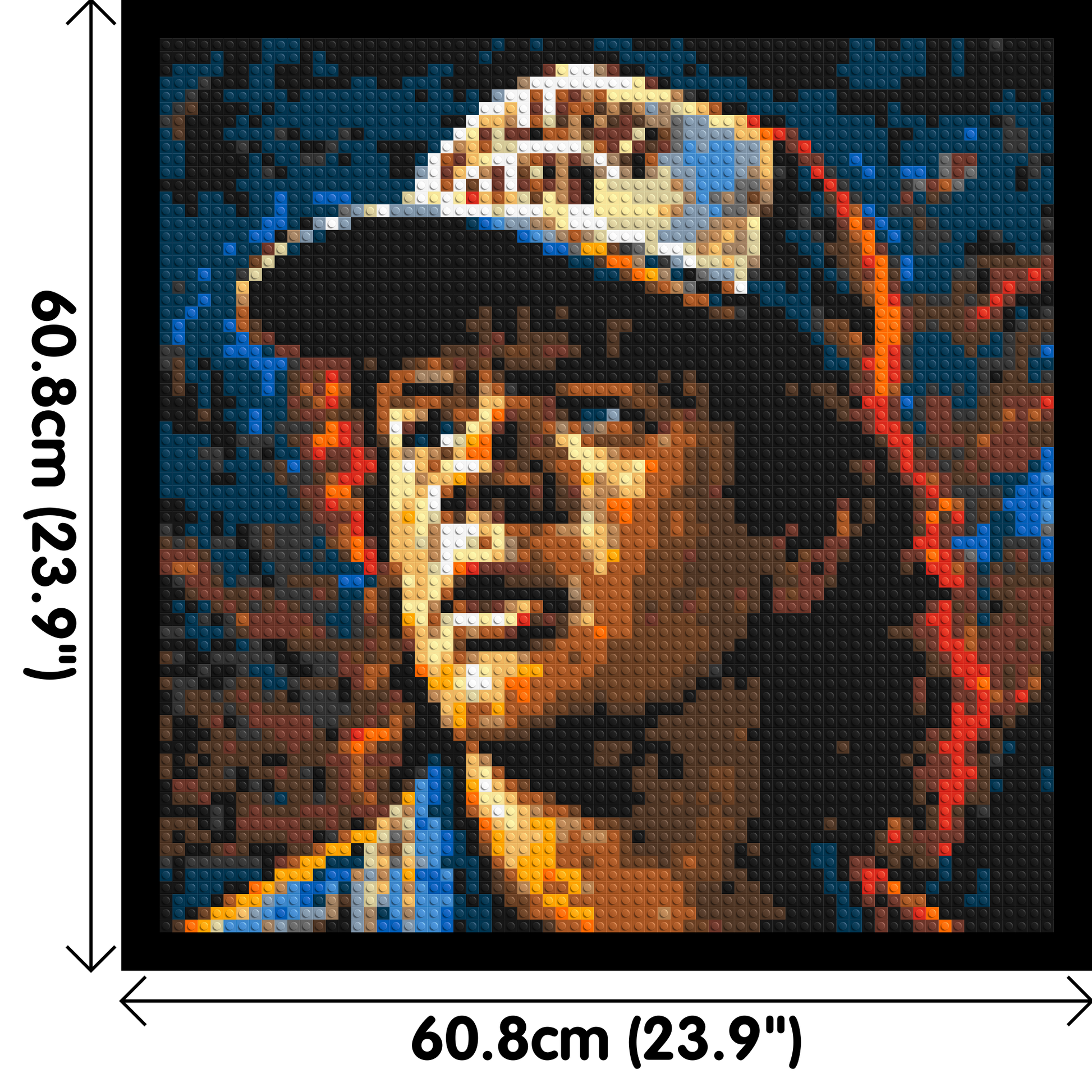 Dustin Henderson - Stranger Things - Brick Art Mosaic Kit 3x3 dimensions with frame