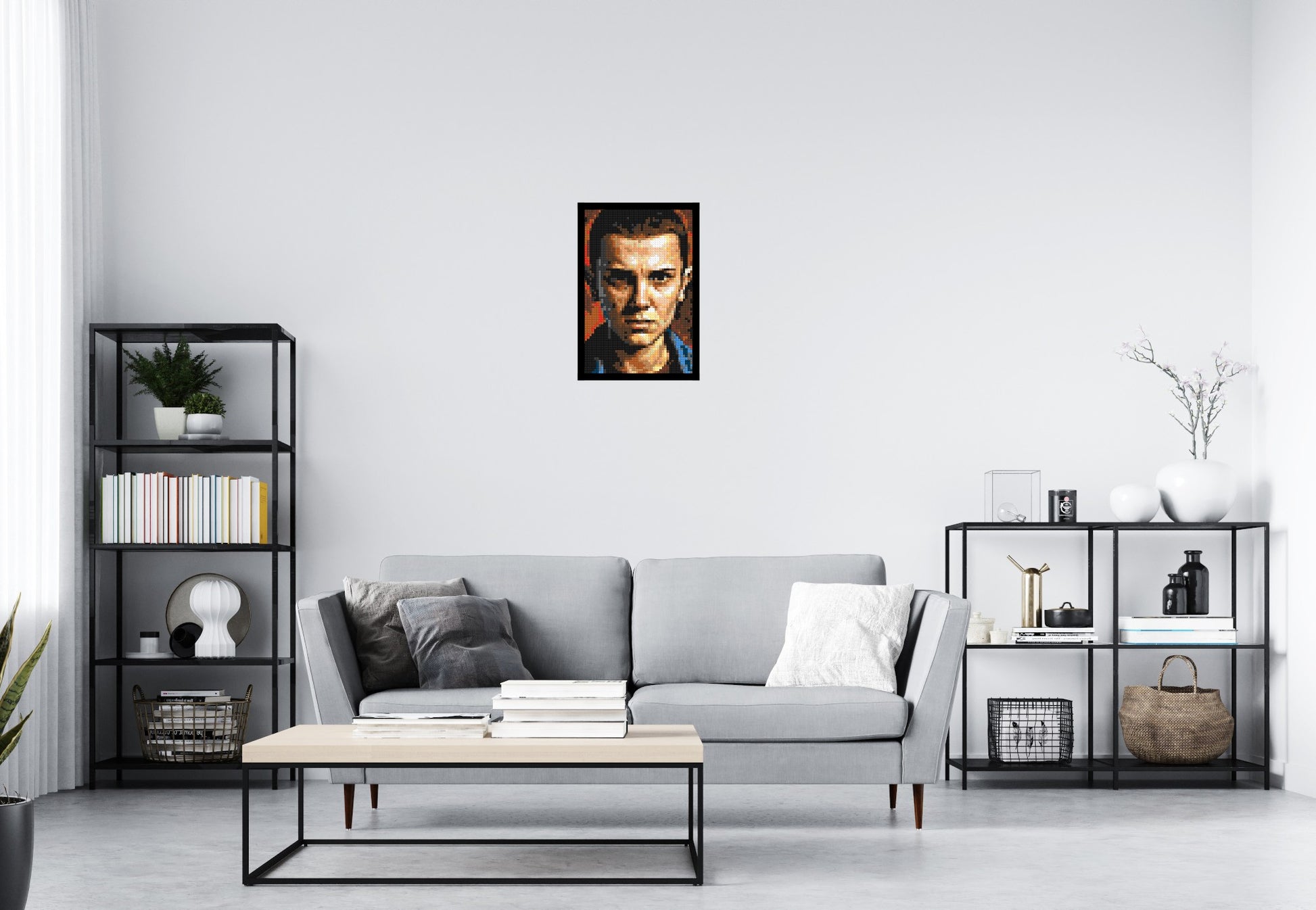 Eleven - Stranger Things - Brick Art Mosaic Kit 2x3 scene with frame