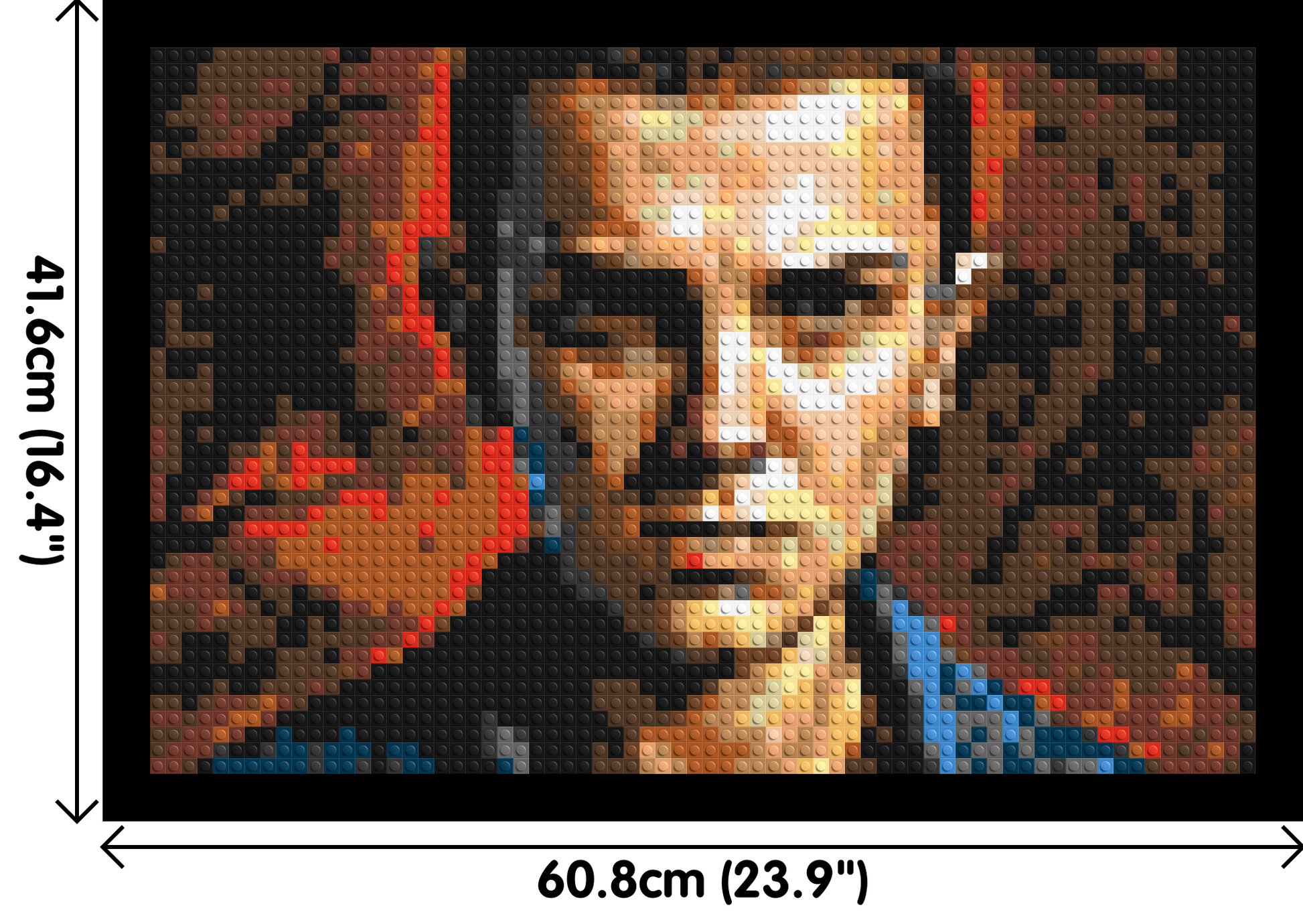 Eleven - Stranger Things - Brick Art Mosaic Kit 3x2 dimensions with frame