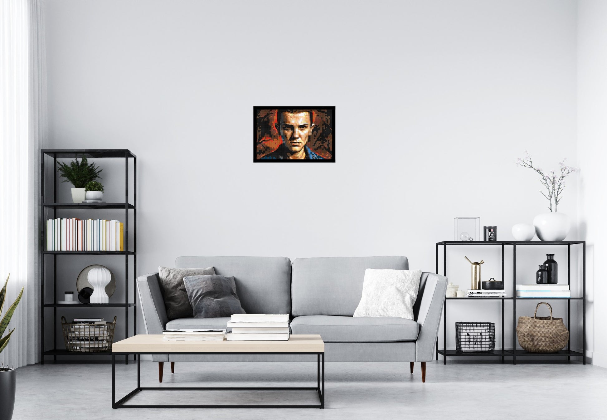 Eleven - Stranger Things - Brick Art Mosaic Kit 3x2 scene with frame