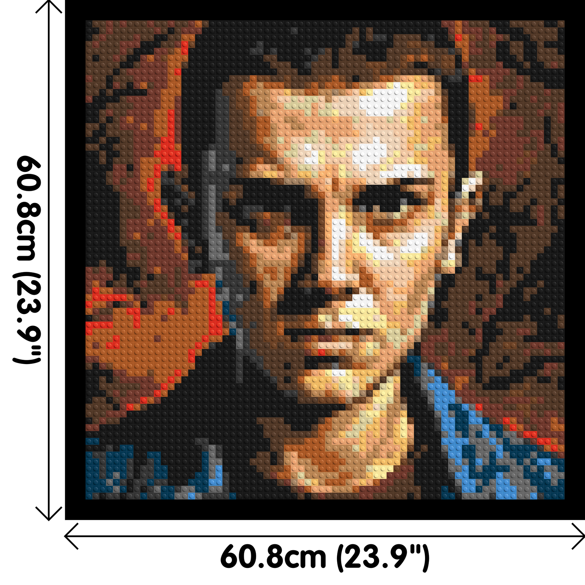 Eleven - Stranger Things - Brick Art Mosaic Kit 3x3 dimensions with frame
