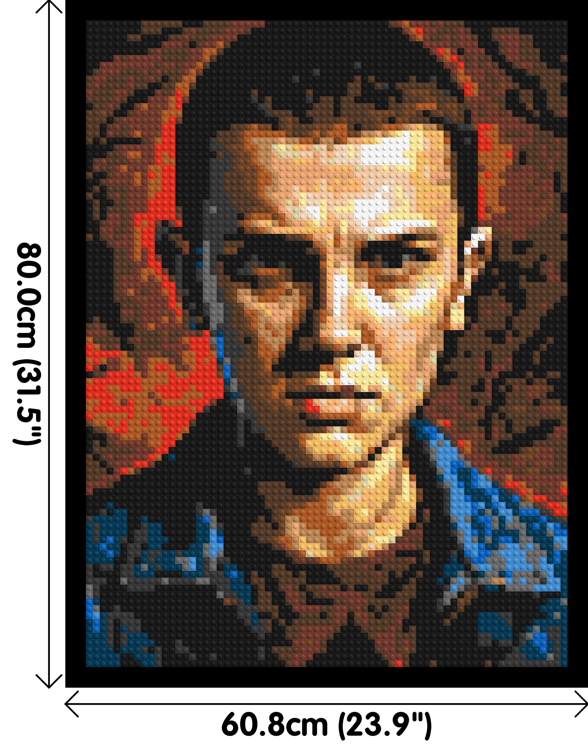 Eleven - Stranger Things - Brick Art Mosaic Kit 3x4 dimensions with frame