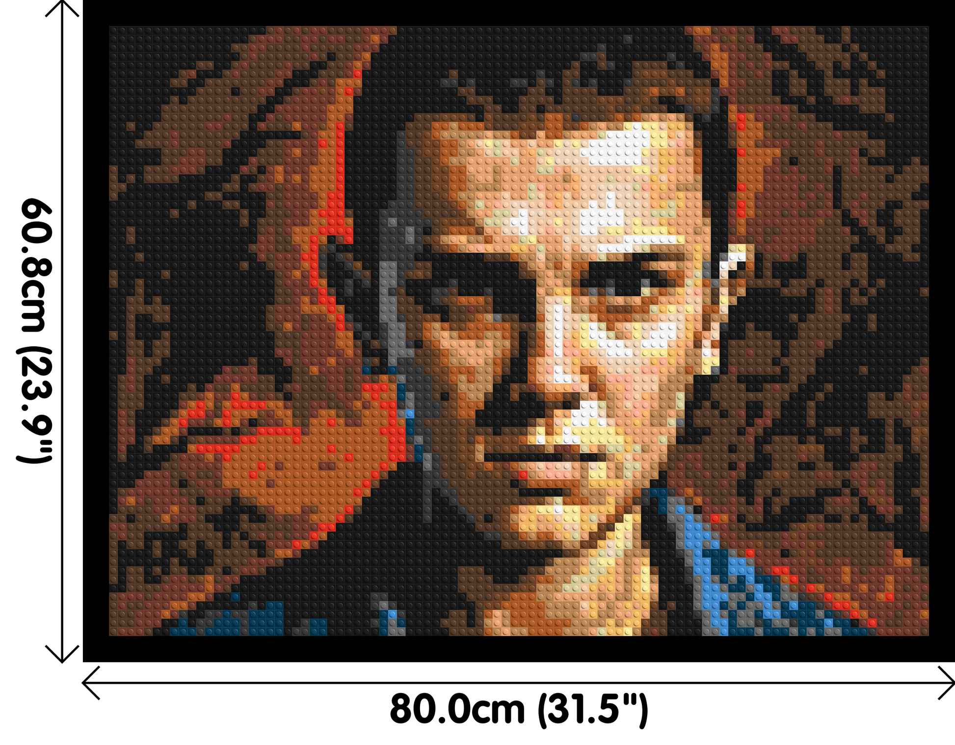 Eleven - Stranger Things - Brick Art Mosaic Kit 4x3 dimensions with frame