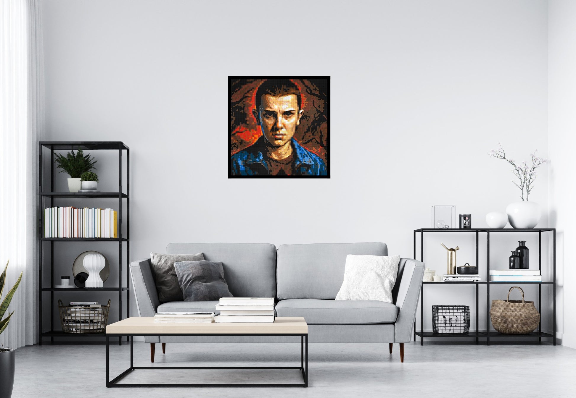 Eleven - Stranger Things - Brick Art Mosaic Kit 4x4 scene with frame