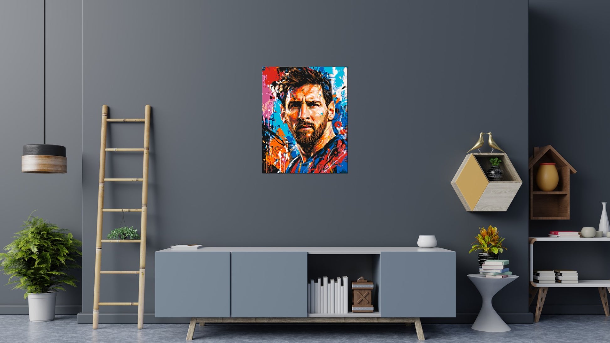 Lionel Messi Urban Pop - Brick Art Mosaic Kit 4x5 scene