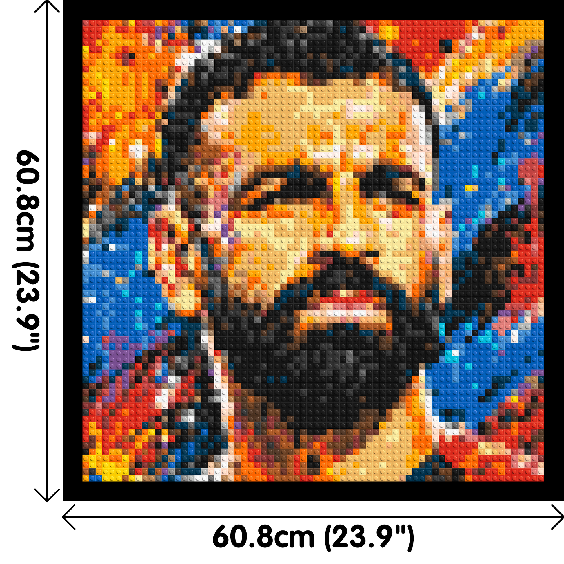 Mohamed Salah Urban Pop - Brick Art Mosaic Kit 3x3 dimensions with frame
