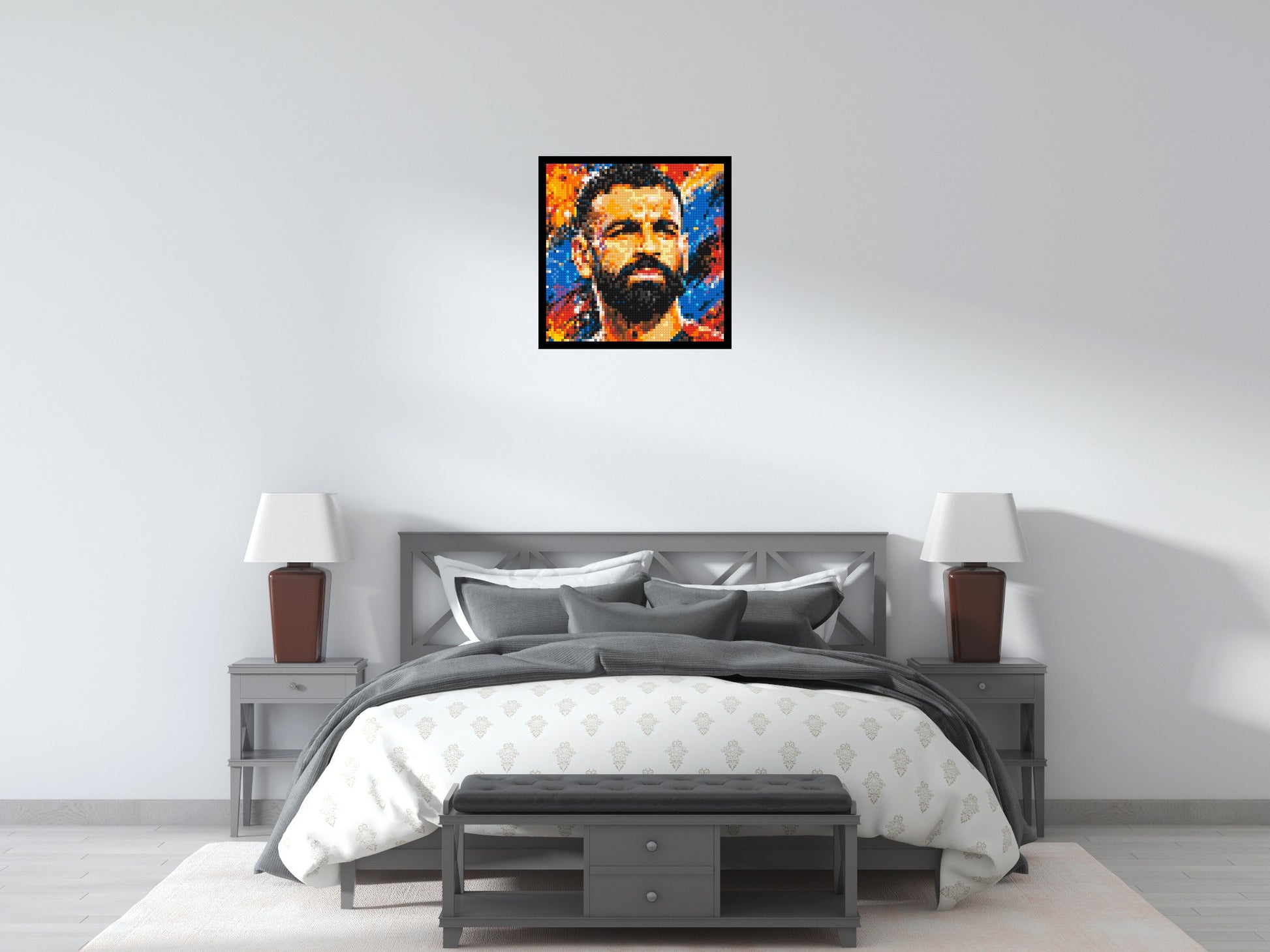 Mohamed Salah Urban Pop - Brick Art Mosaic Kit 3x3 scene with frame