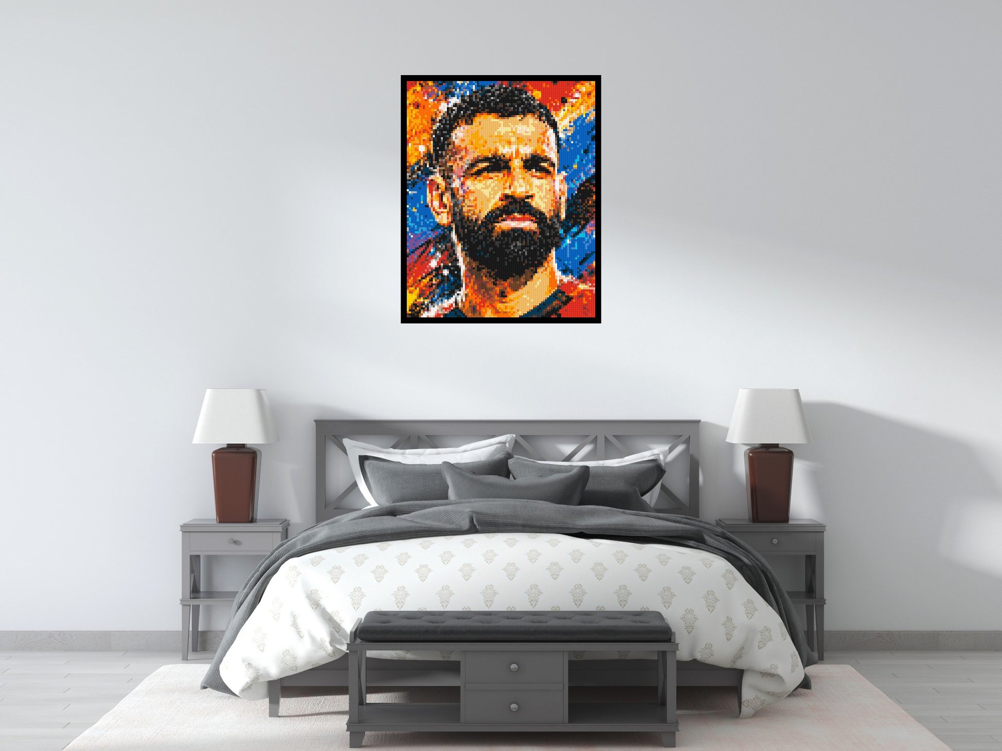 Mohamed Salah Urban Pop - Brick Art Mosaic Kit 4x5 scene with frame