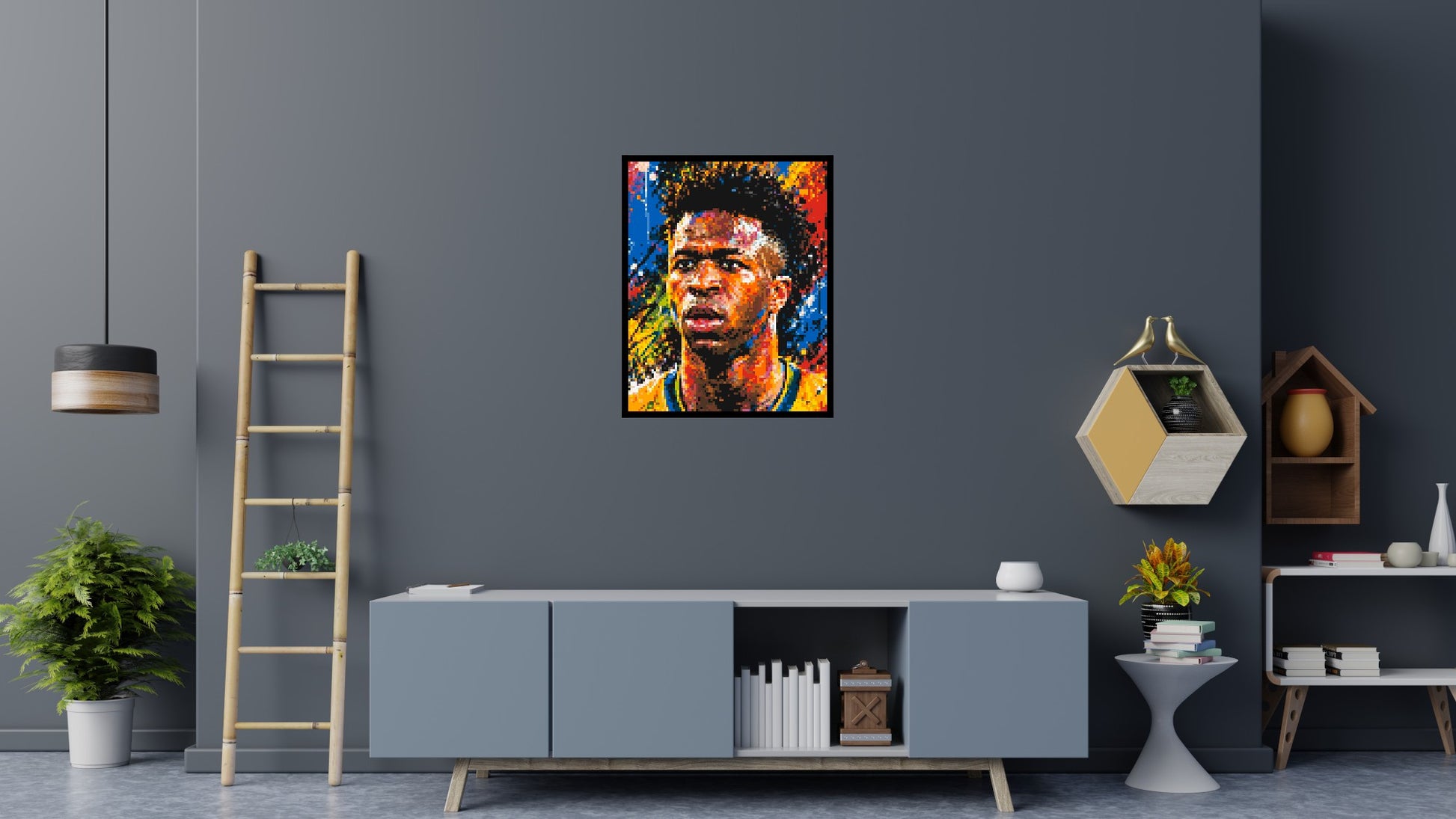 Vinícius Júnior Urban Pop - Brick Art Mosaic Kit 4x5 scene with frame
