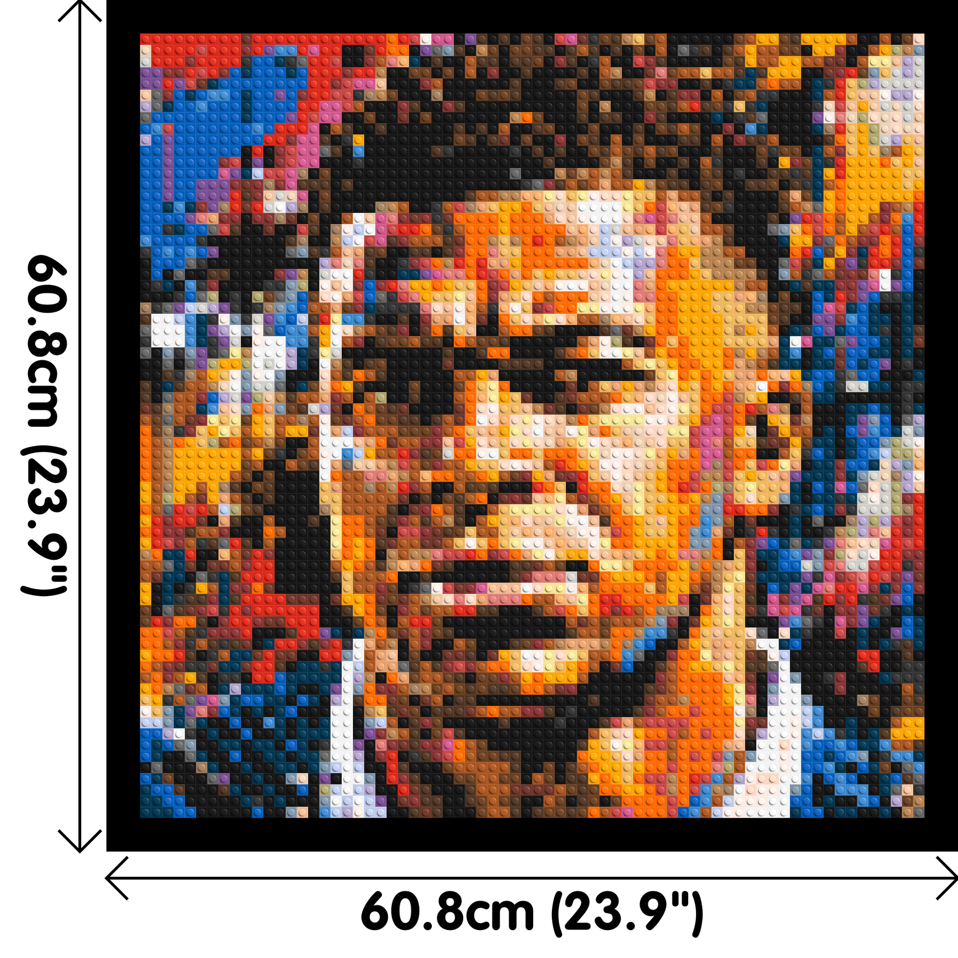 Kylian Mbappé Urban Pop - Brick Art Mosaic Kit 3x3 dimensions with frame