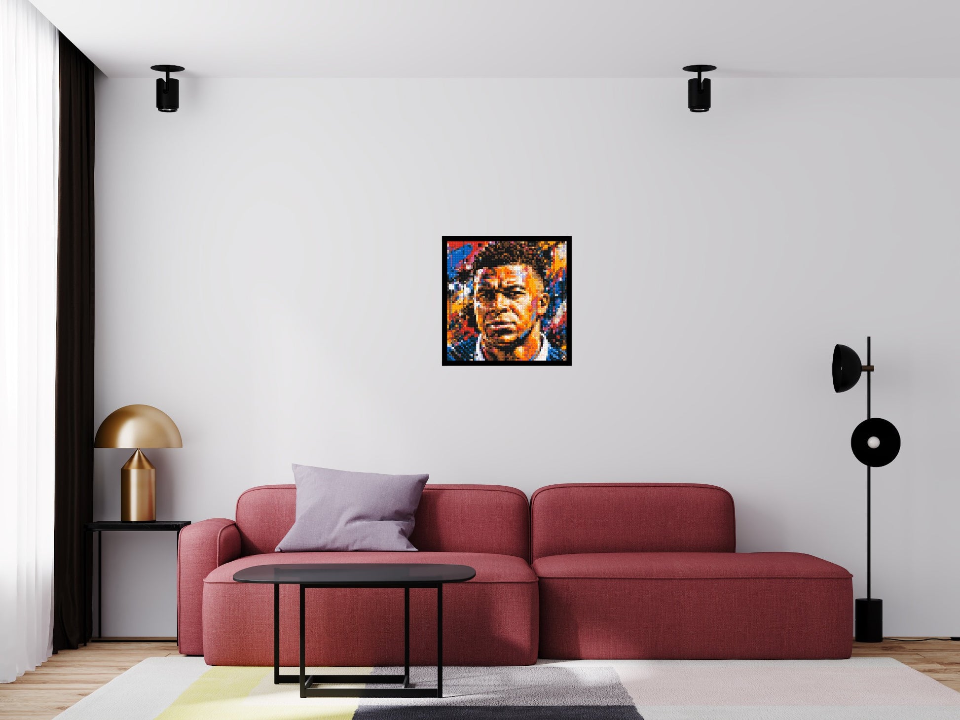 Kylian Mbappé Urban Pop - Brick Art Mosaic Kit 3x3 scene with frame