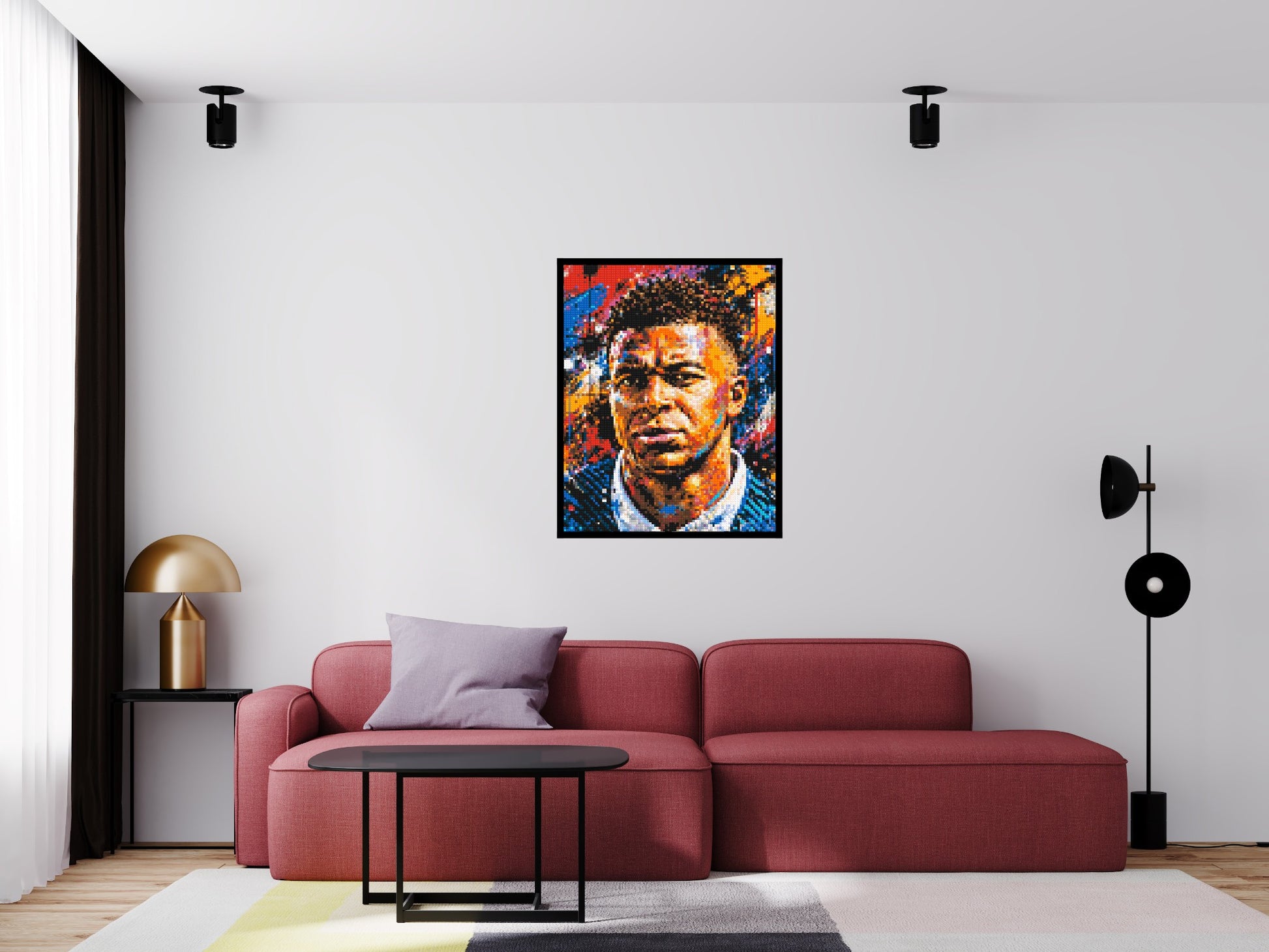 Kylian Mbappé Urban Pop - Brick Art Mosaic Kit 4x5 scene with frame