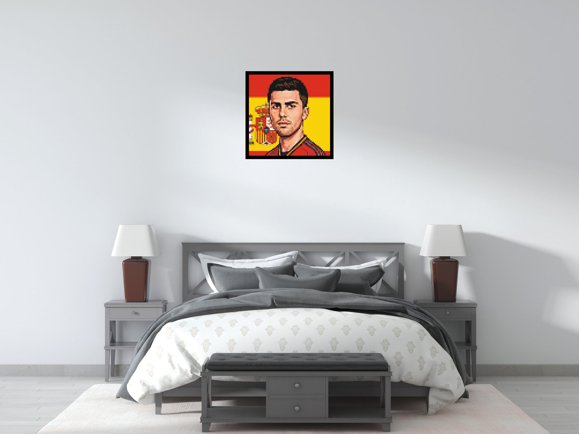 Rodri Caricature - Brick Art Mosaic Kit 3x3 scene with frame