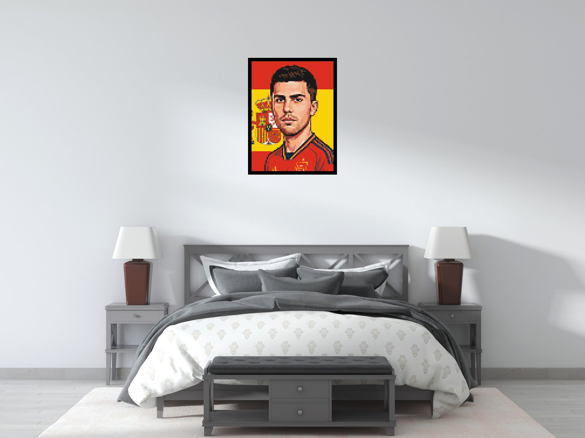 Rodri Caricature - Brick Art Mosaic Kit 3x4 scene with frame