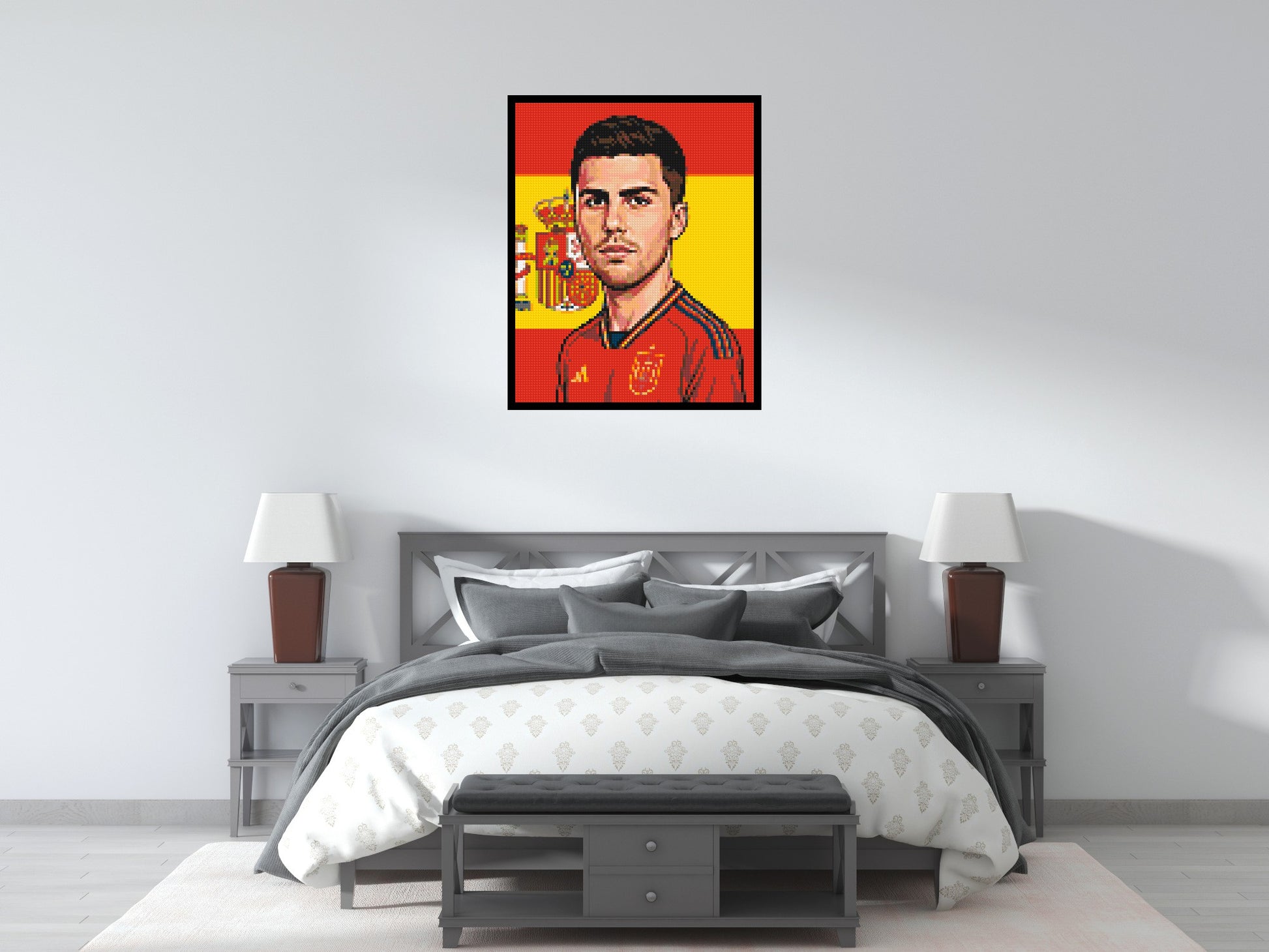 Rodri Caricature - Brick Art Mosaic Kit 4x5 scene with frame