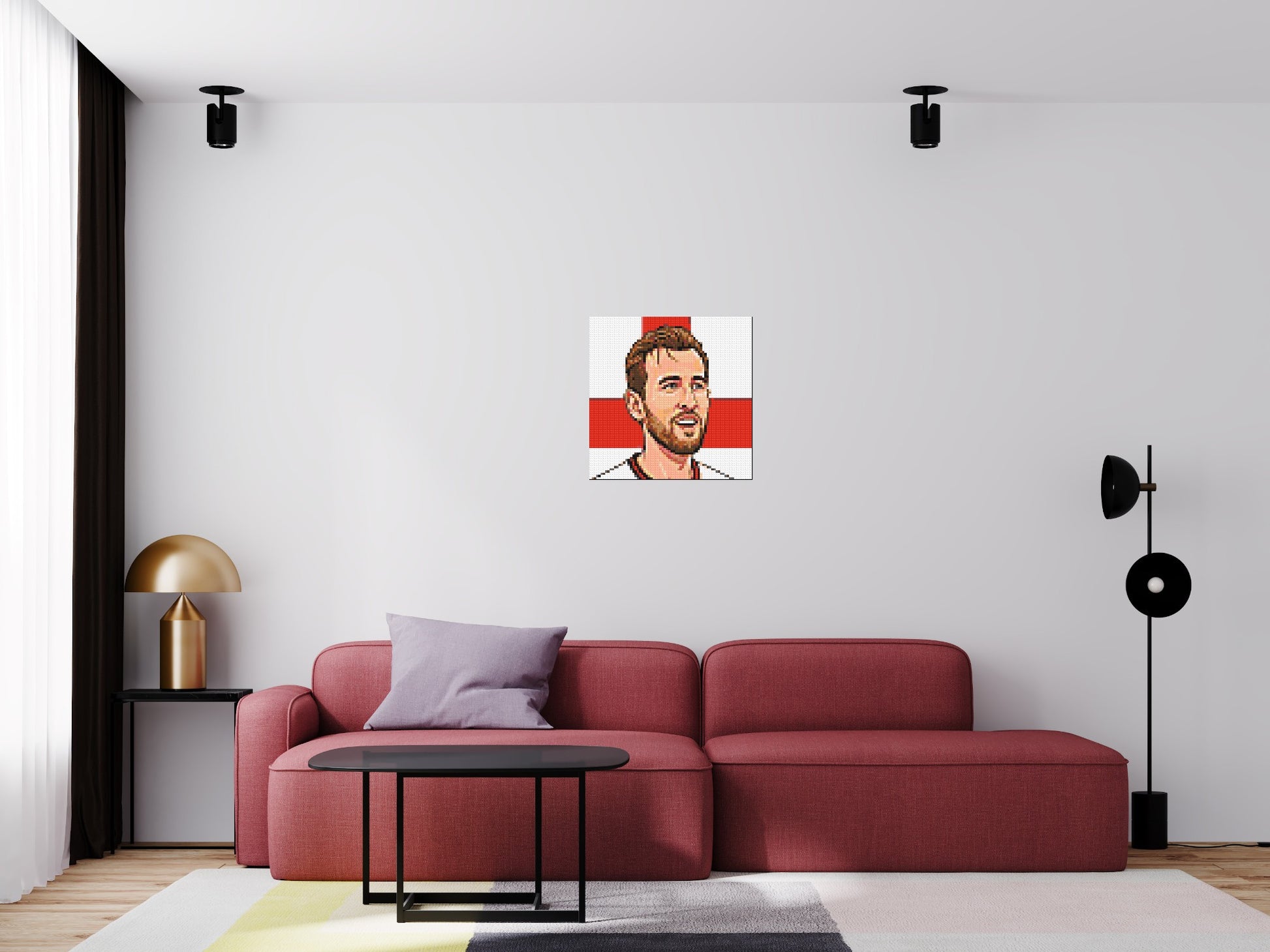 Harry Kane Caricature - Brick Art Mosaic Kit 3x3 scene