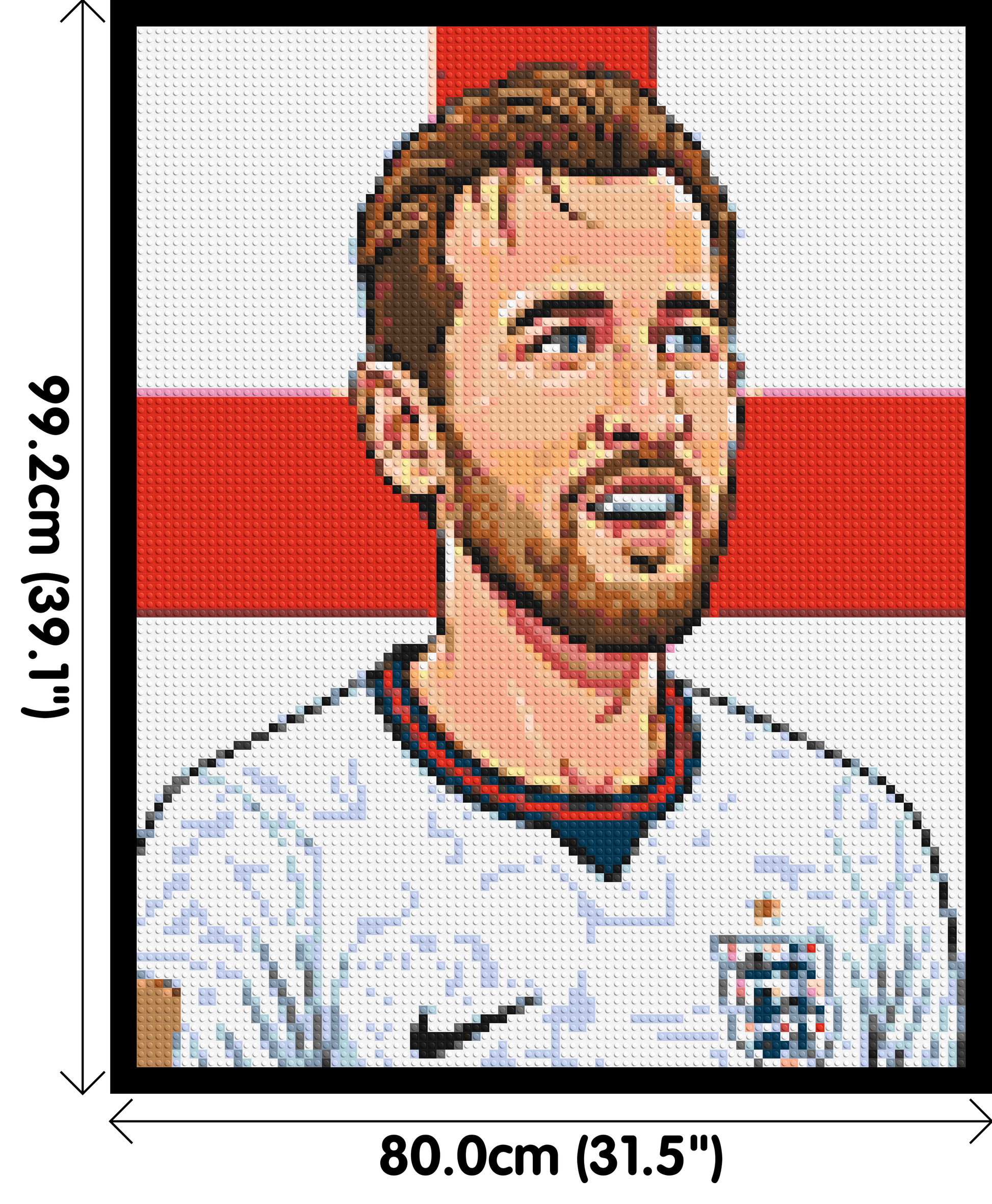 Harry Kane Caricature - Brick Art Mosaic Kit 4x5 dimensions with frame