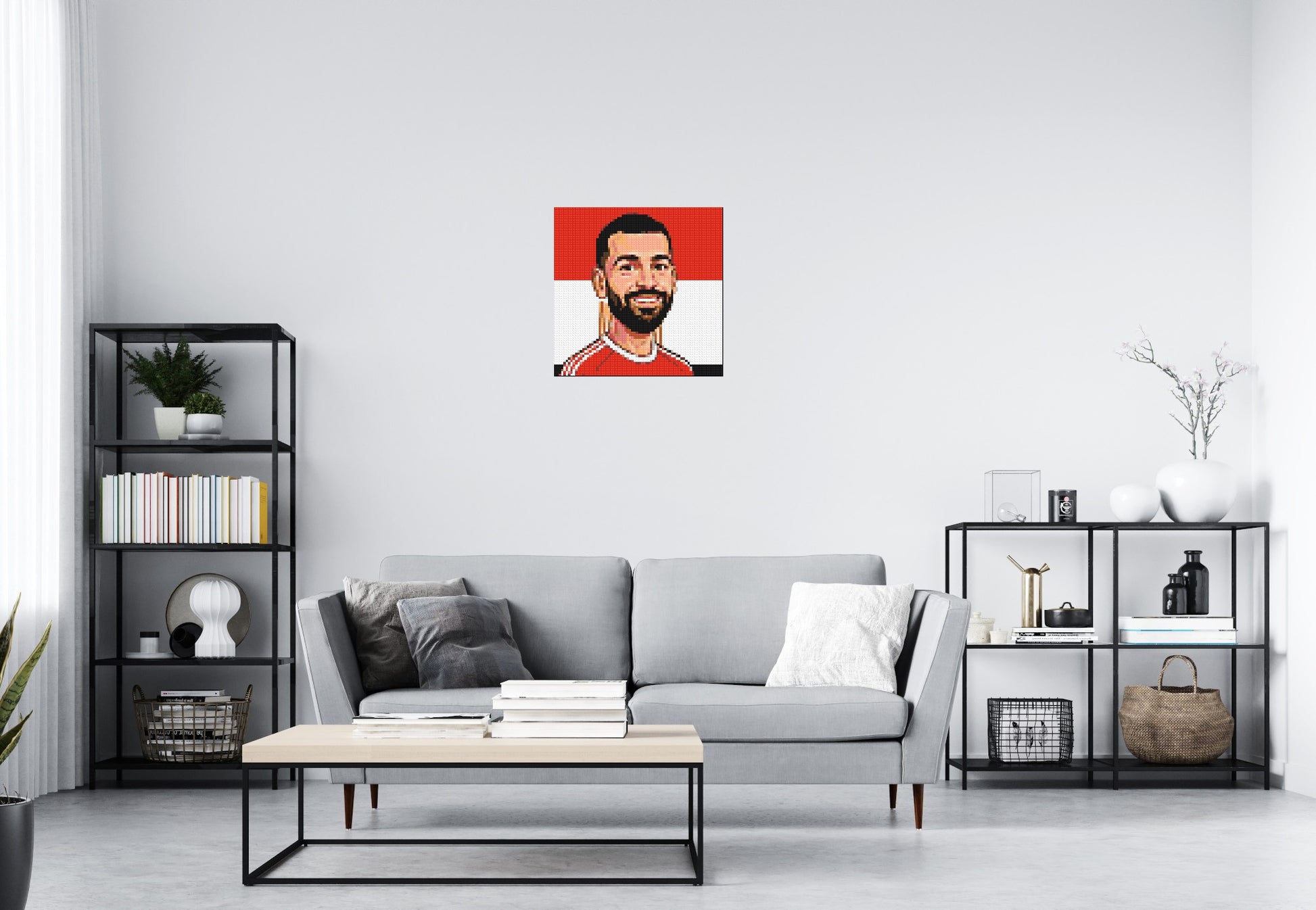 Mohamed Salah Caricature - Brick Art Mosaic Kit 3x3 scene