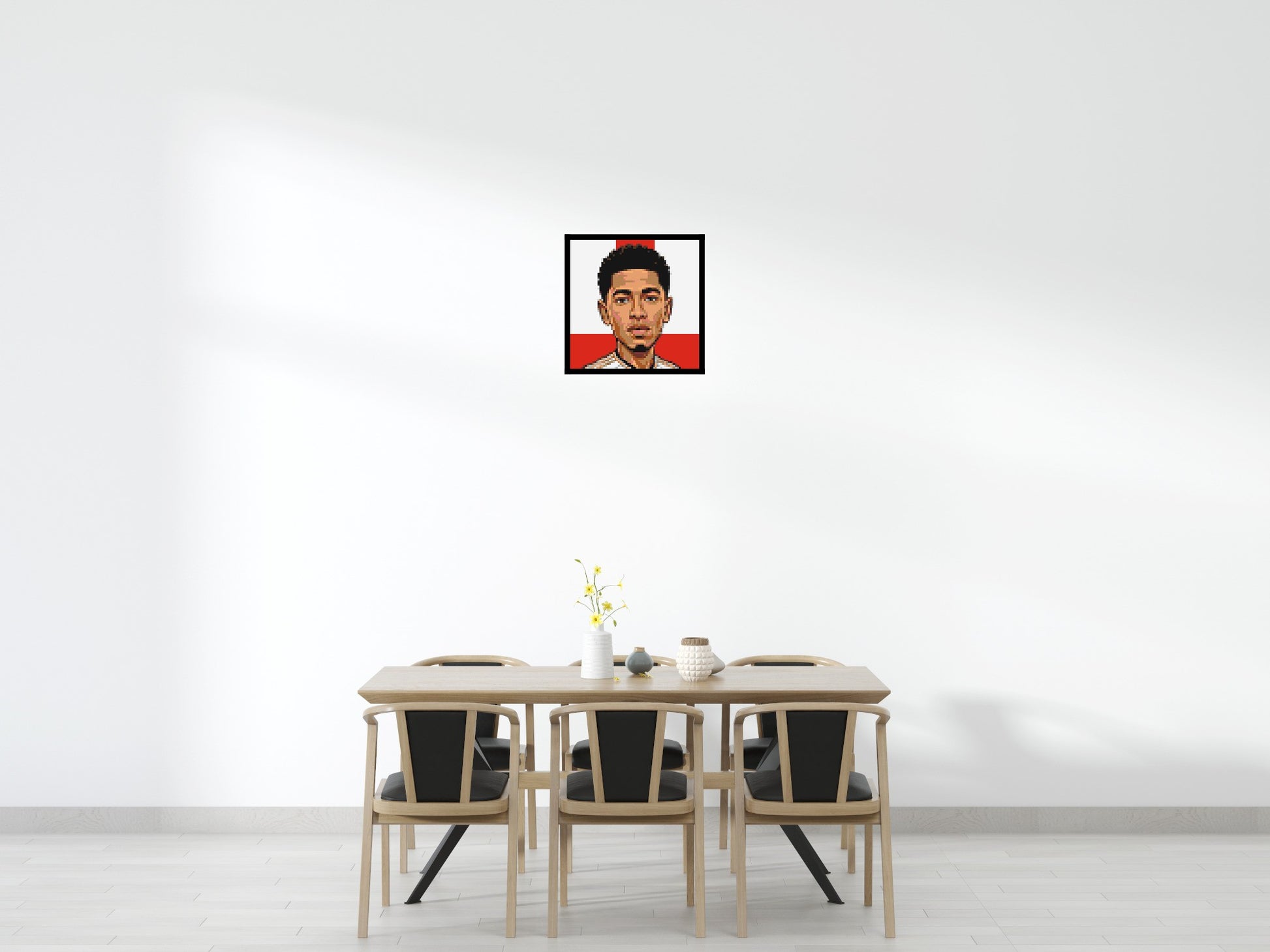 Jude Bellingham Caricature - Brick Art Mosaic Kit 3x3 scene with frame