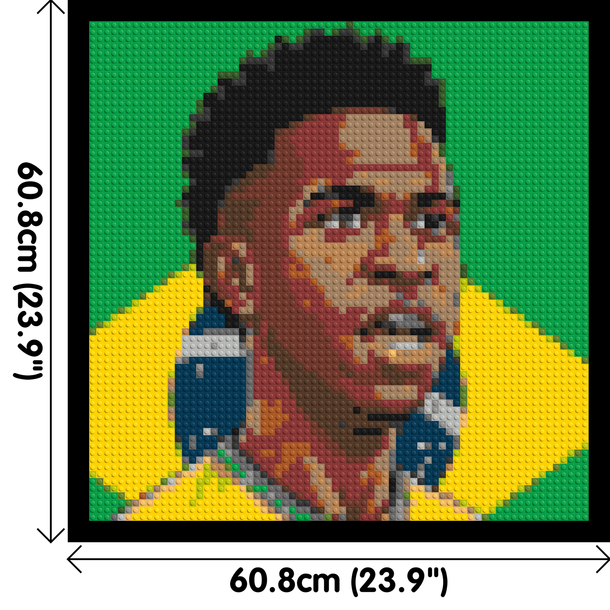 Vinícius Júnior Caricature - Brick Art Mosaic Kit 3x3 dimensions with frame