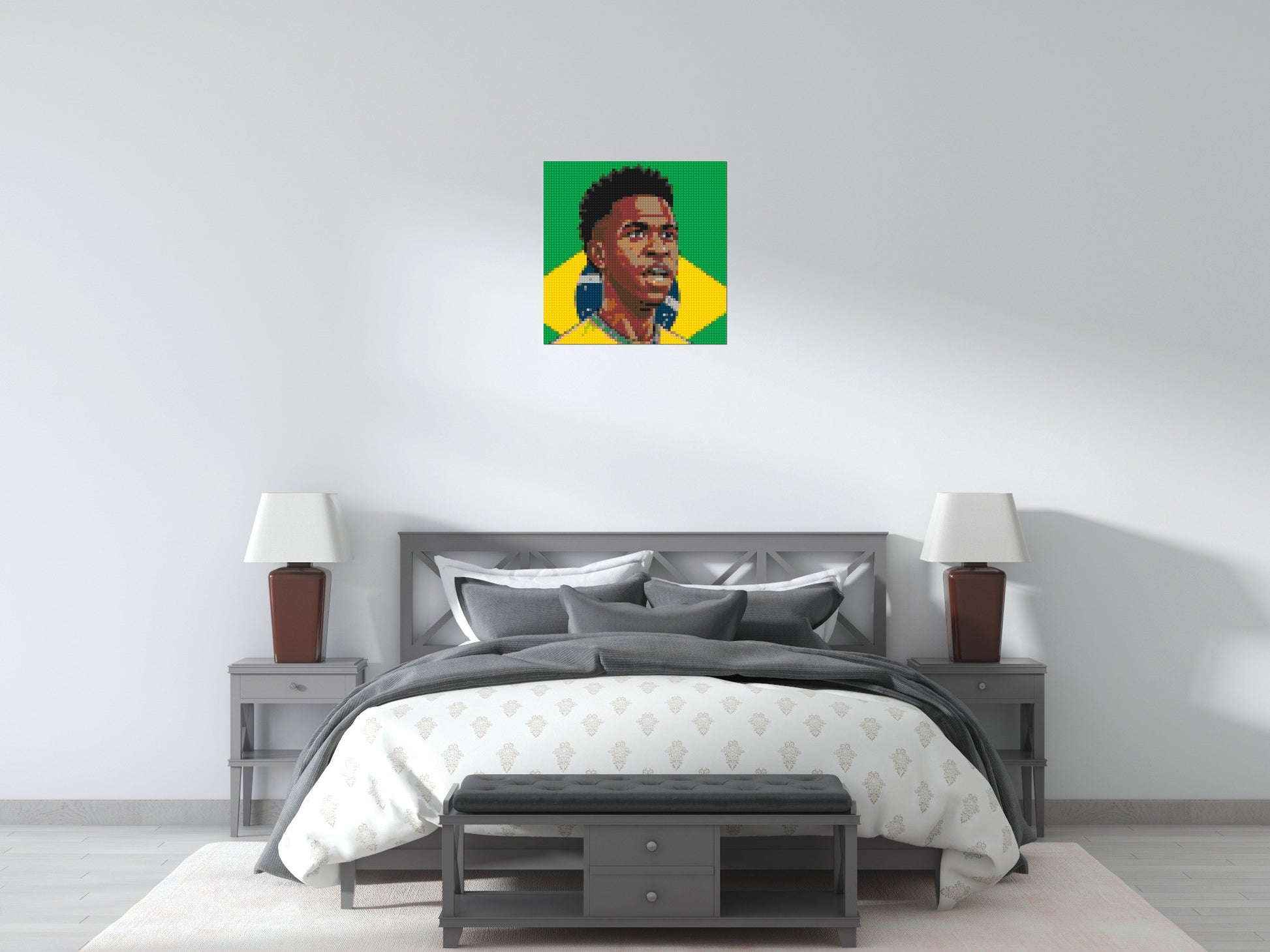 Vinícius Júnior Caricature - Brick Art Mosaic Kit 3x3 scene