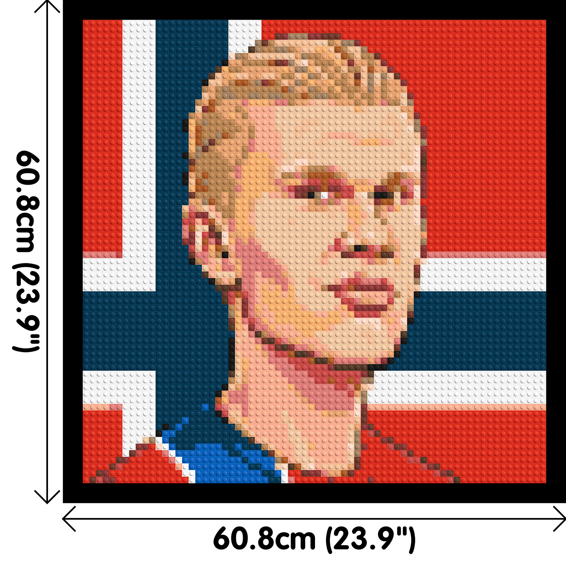 Erling Haaland Caricature - Brick Art Mosaic Kit 3x3 dimensions with frame