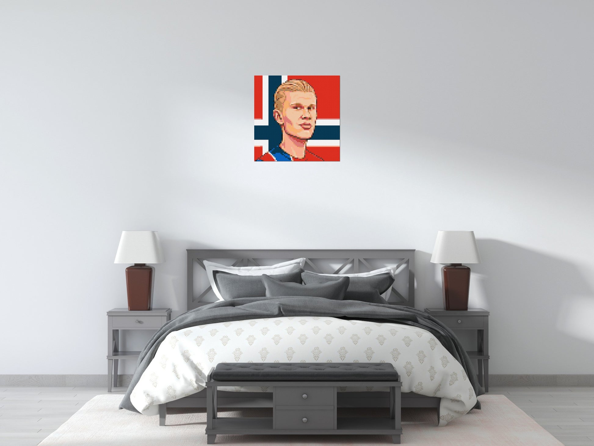 Erling Haaland Caricature - Brick Art Mosaic Kit 3x3 scene