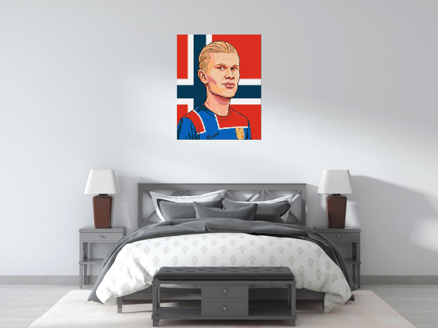 Erling Haaland Caricature - Brick Art Mosaic Kit 4x5 large